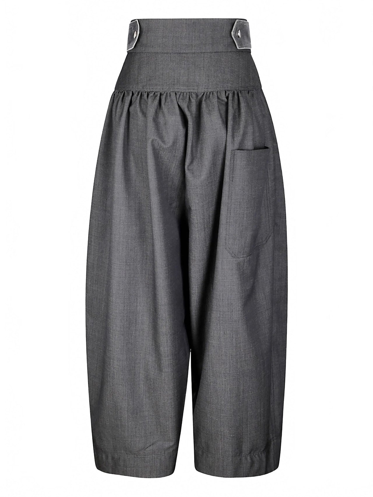 Luna Wide-Legged Trousers - Pasqualetti - Charcoal / Black