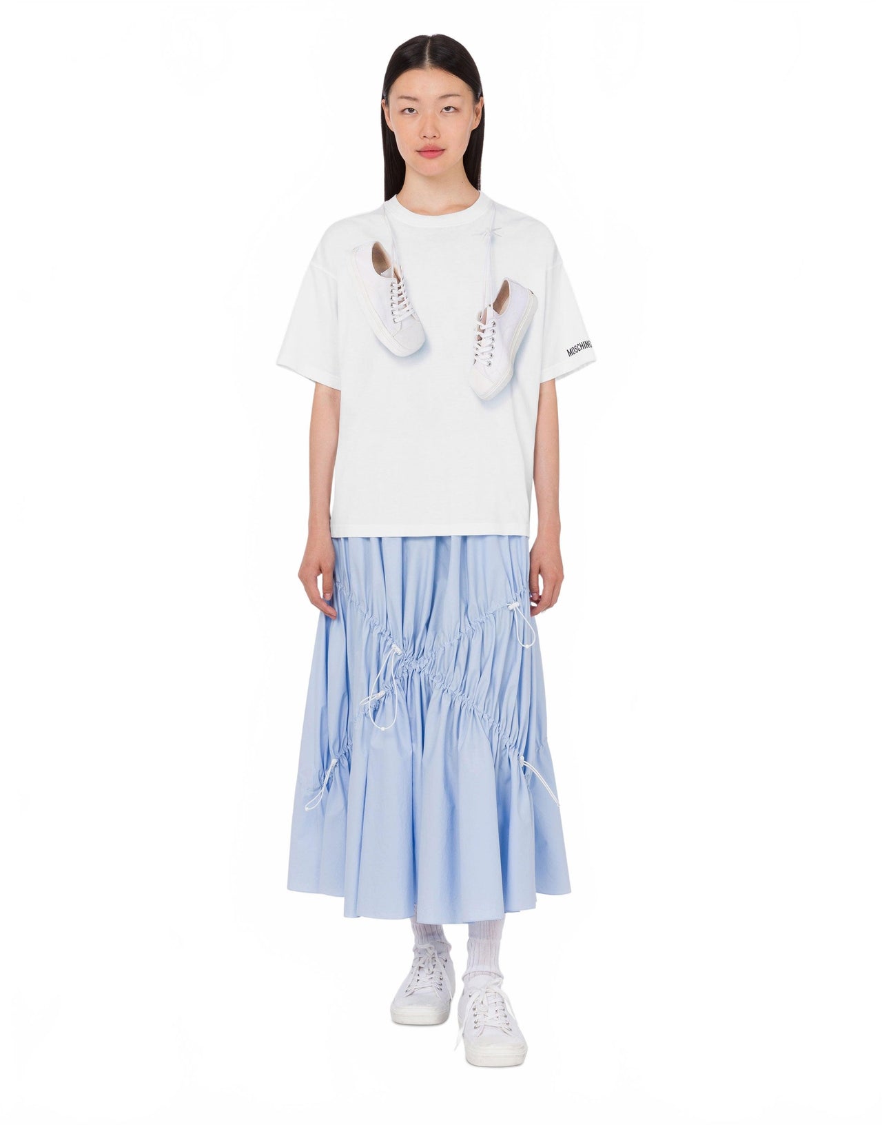 T-shirt Baskets En Coton Biologique - Moschino - Blanc