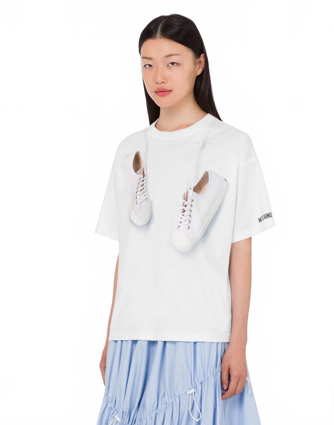 T-shirt Baskets En Coton Biologique - Moschino - Blanc