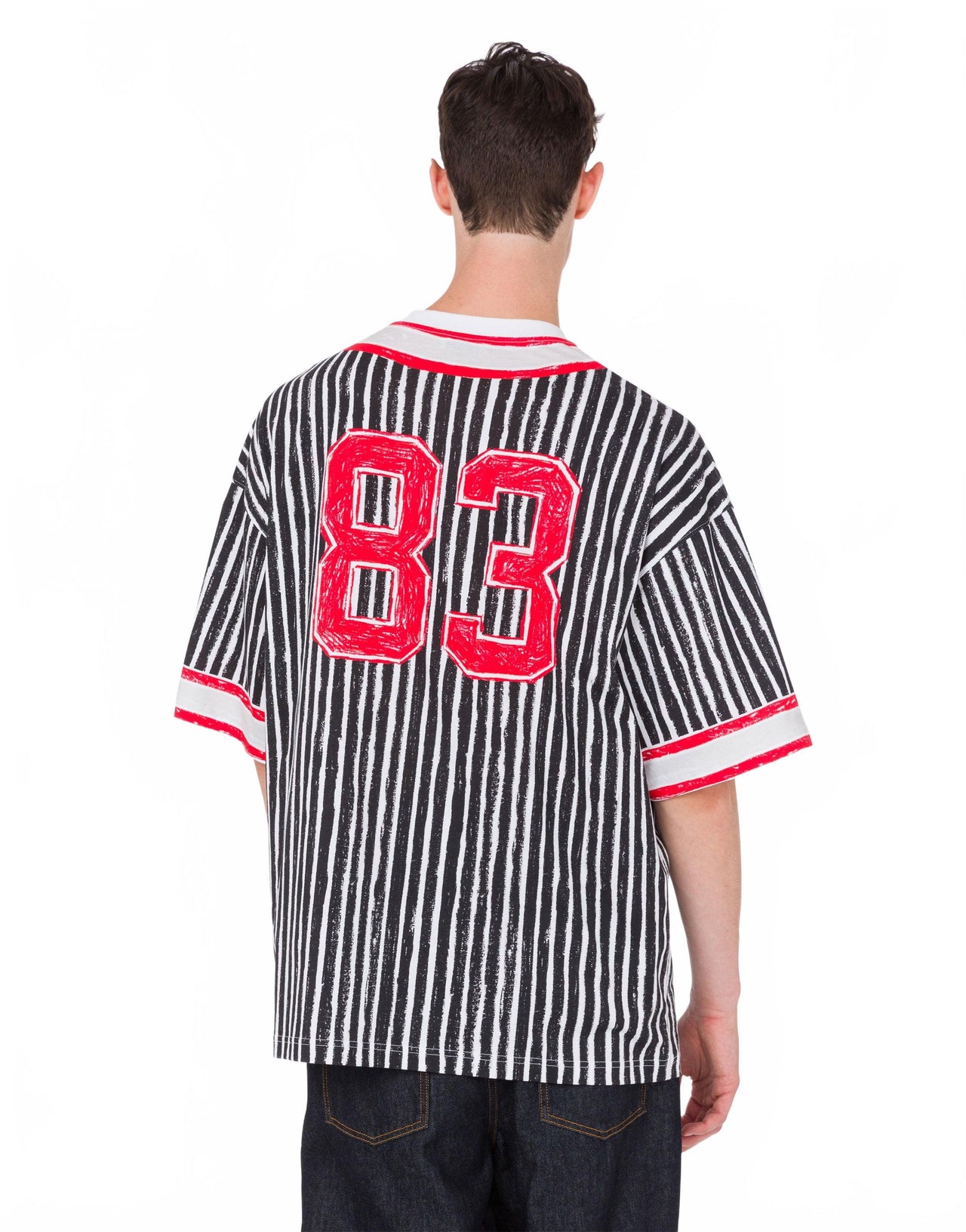 T-shirt En Jersey De Coton Biologique Imprimé Moschino - Moschino - Noir