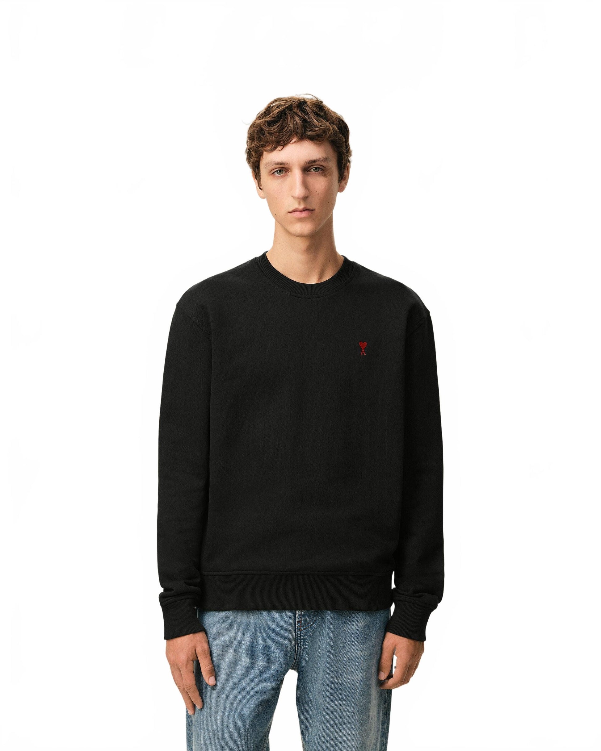 Sweatshirt Noir Ami De Coeur Rouge - Ami - Noir