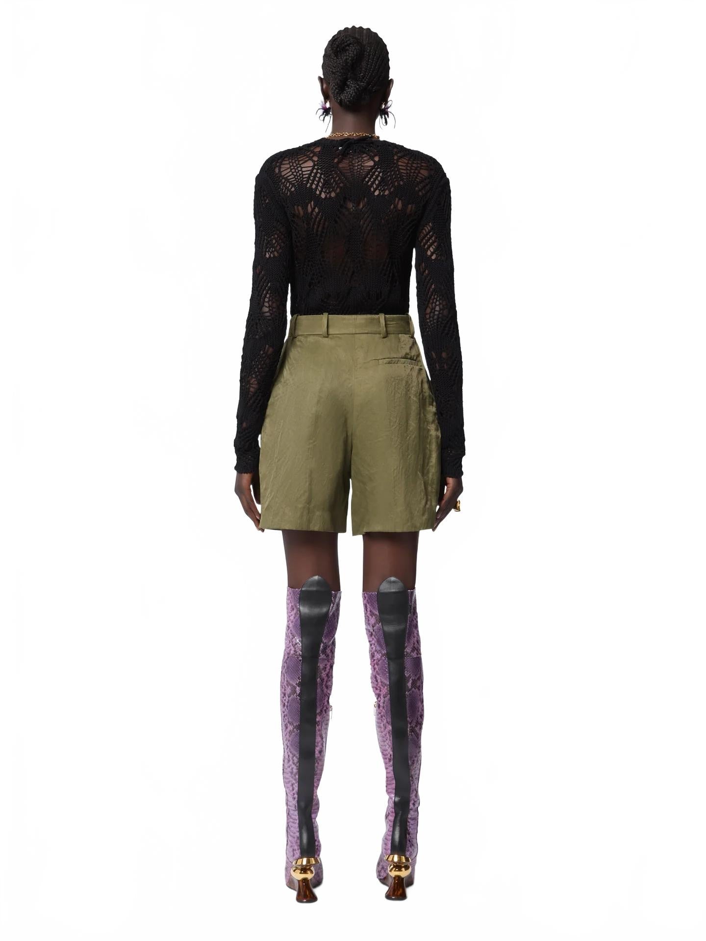 Short In Wrinkled Cotton - Nina Ricci - Khaki