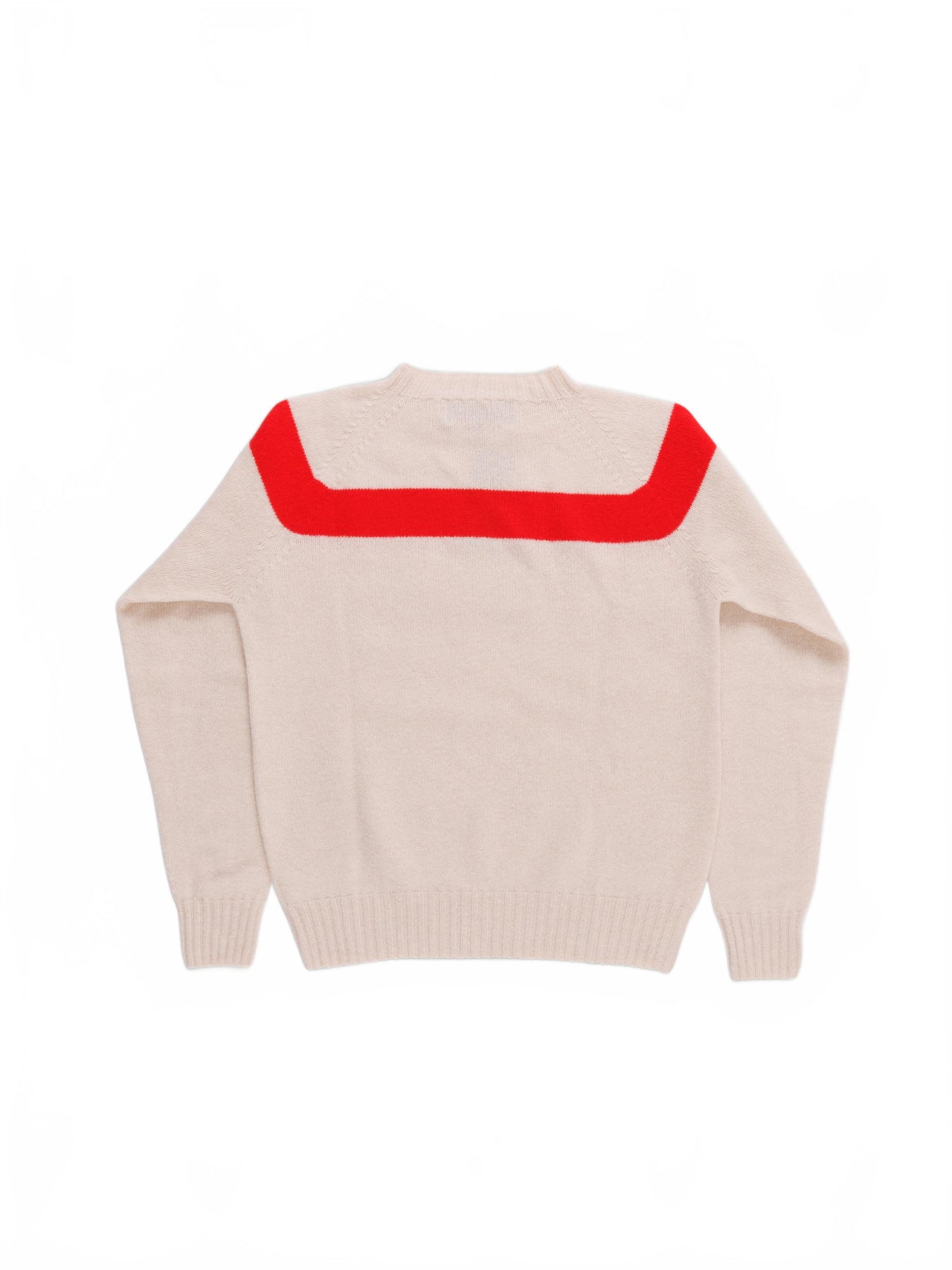 Traditional Seam Free Sweater - La Fetiche - Ecru / Red