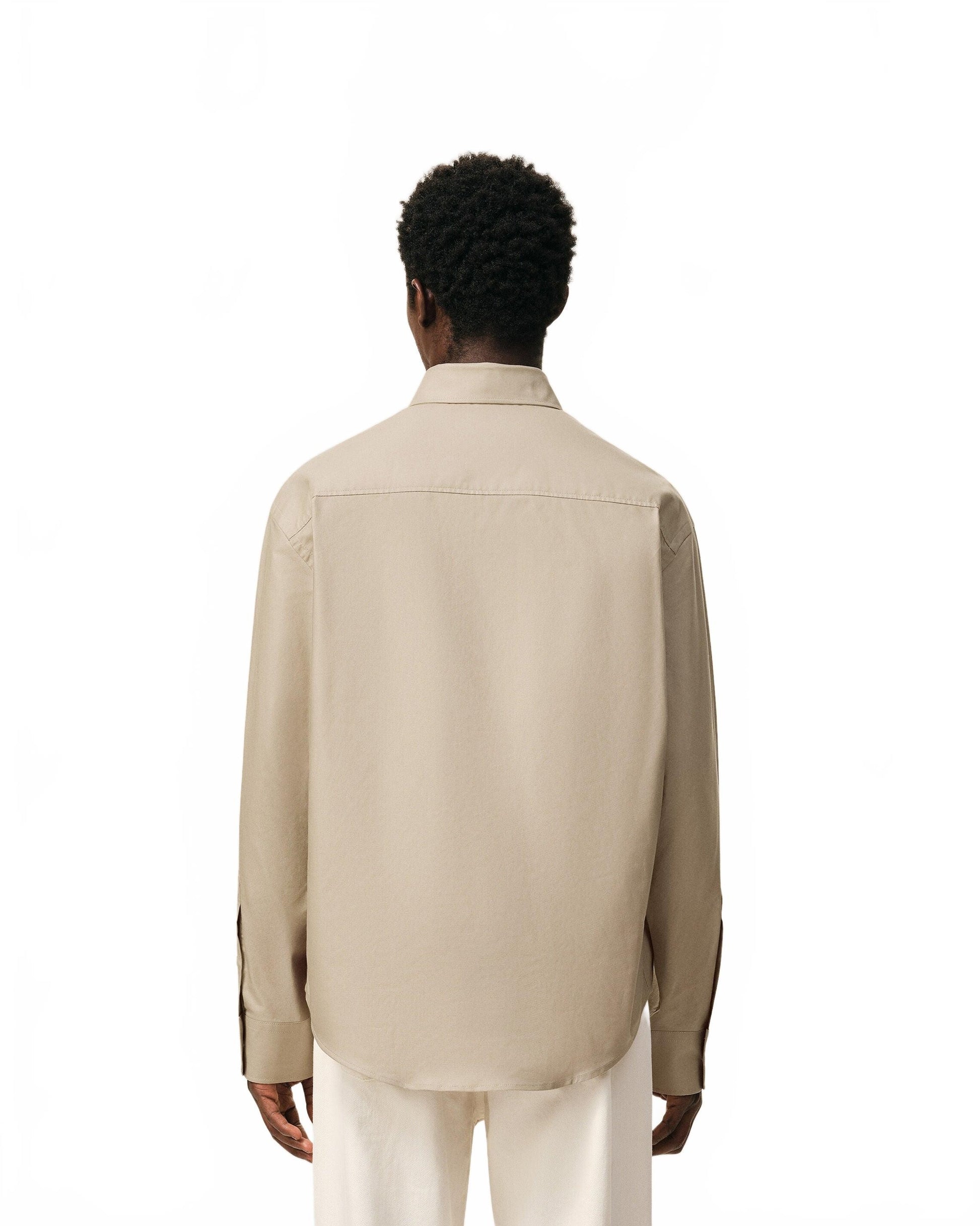 Chemise Boxy Manches Longues Col Boutonne Et Ami De Coeur Brode - Ami - Beige / Taupe