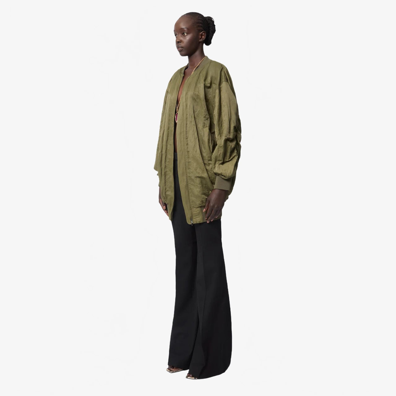 Bomber In Wrinkled Cotton - Nina Ricci - Khaki