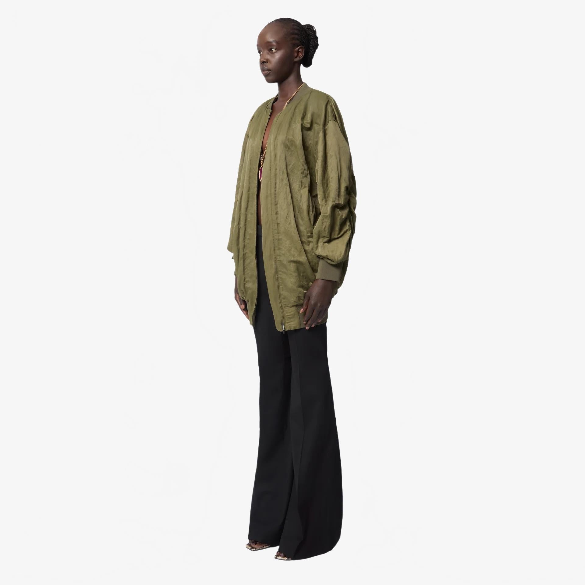 Bomber In Wrinkled Cotton - Nina Ricci - Khaki