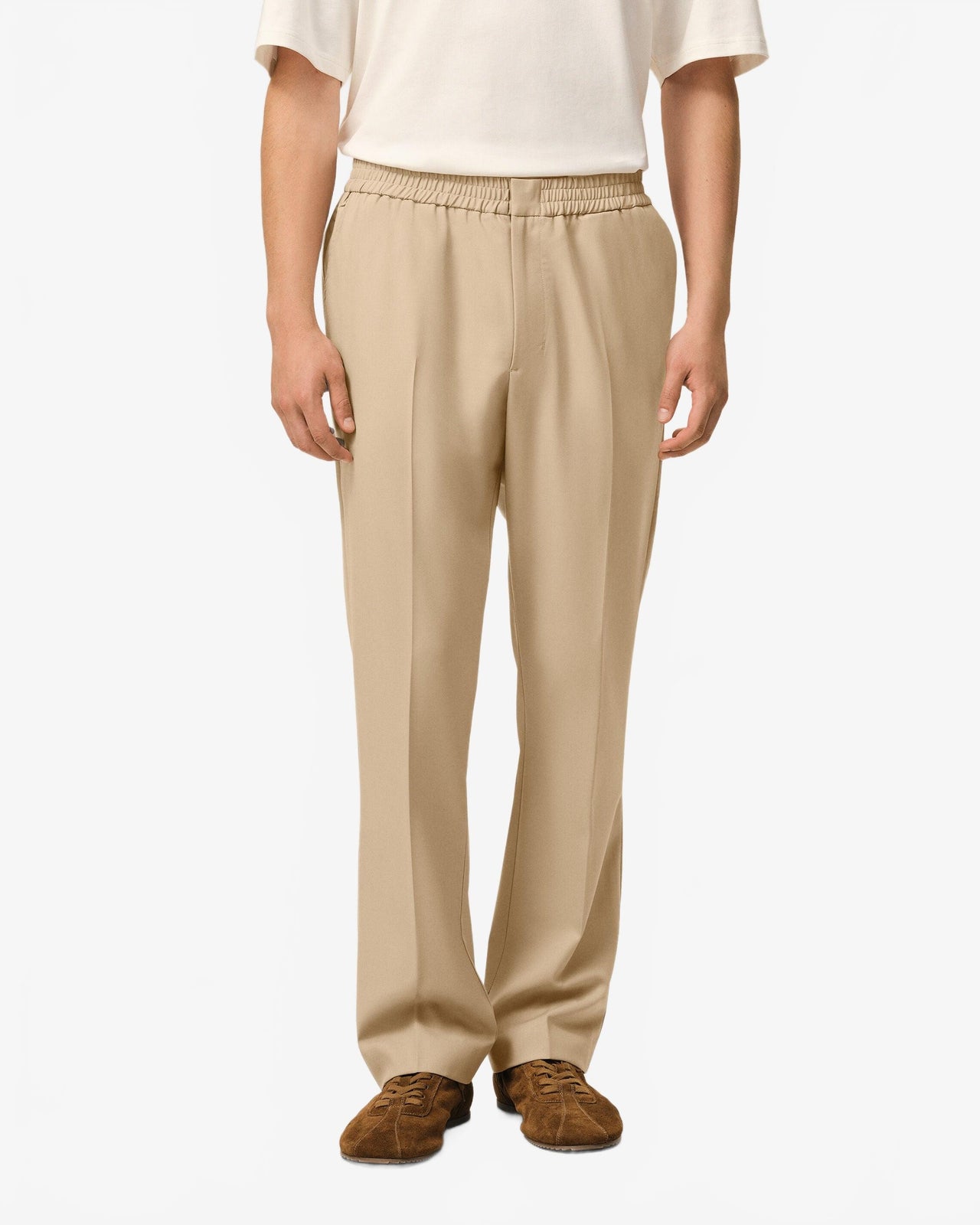 Pantalon Taille Elastiquee - Ami - Beige Taupe
