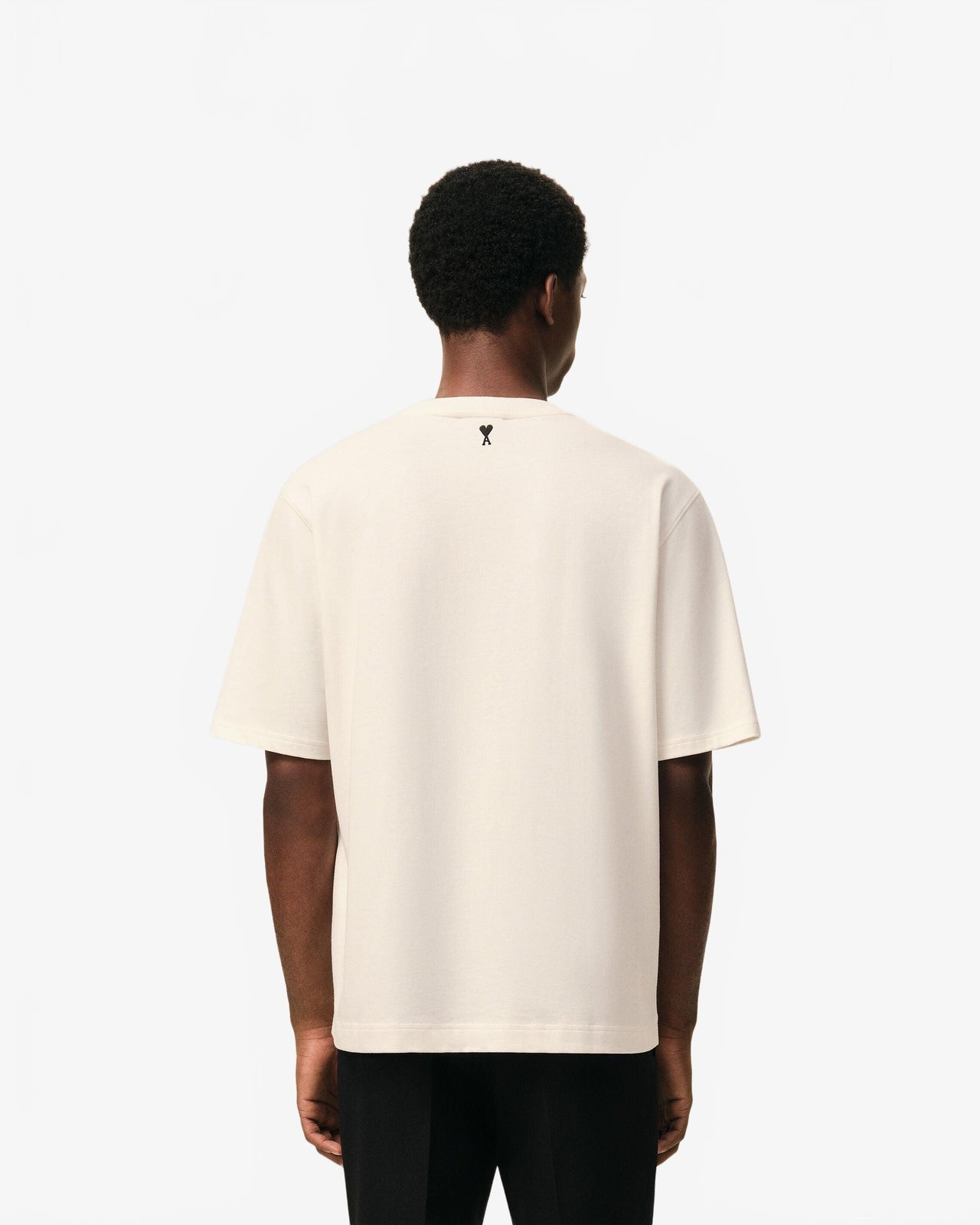 Teeshirt Boxy Fit Signature Sur Le Devant - Ami - Blanc Creme