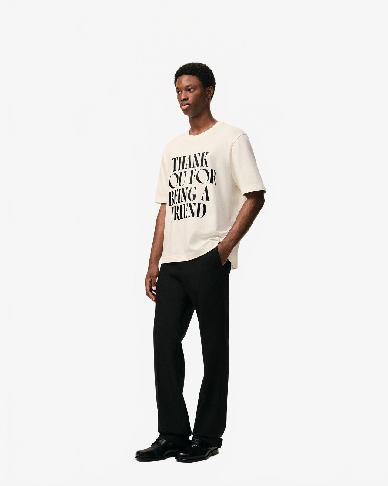 Teeshirt Boxy Fit Signature Sur Le Devant - Ami - Blanc Creme