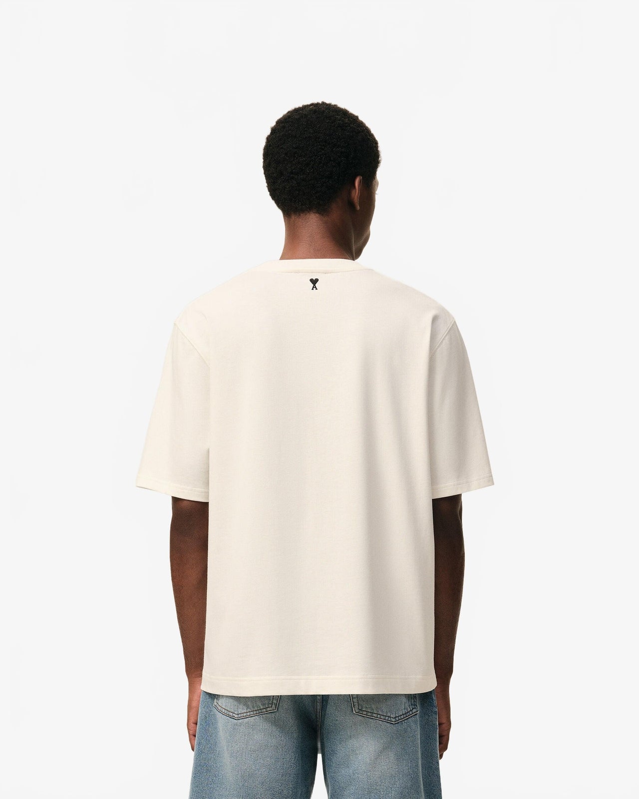 Teeshirt Manches Courtes Boxy Fit Avec Print - Ami - Blanc Creme