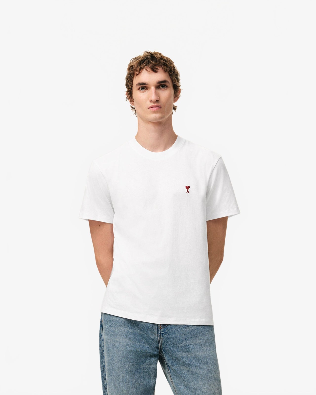 Tshirt Avec Ami De Coeur Rouge - Ami - Blanc