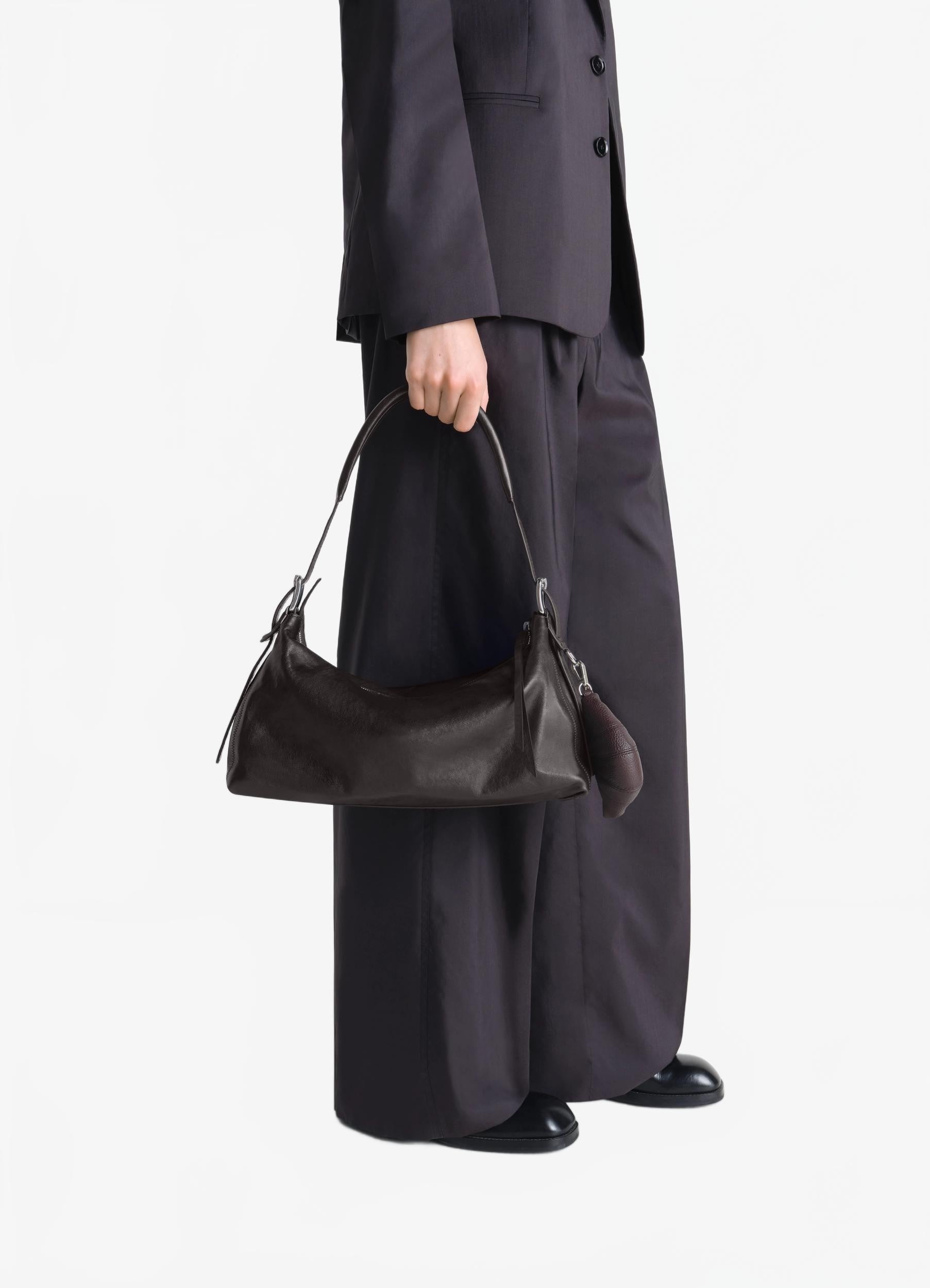 Belted Baguette Bag - Lemaire - Dark Chocolate