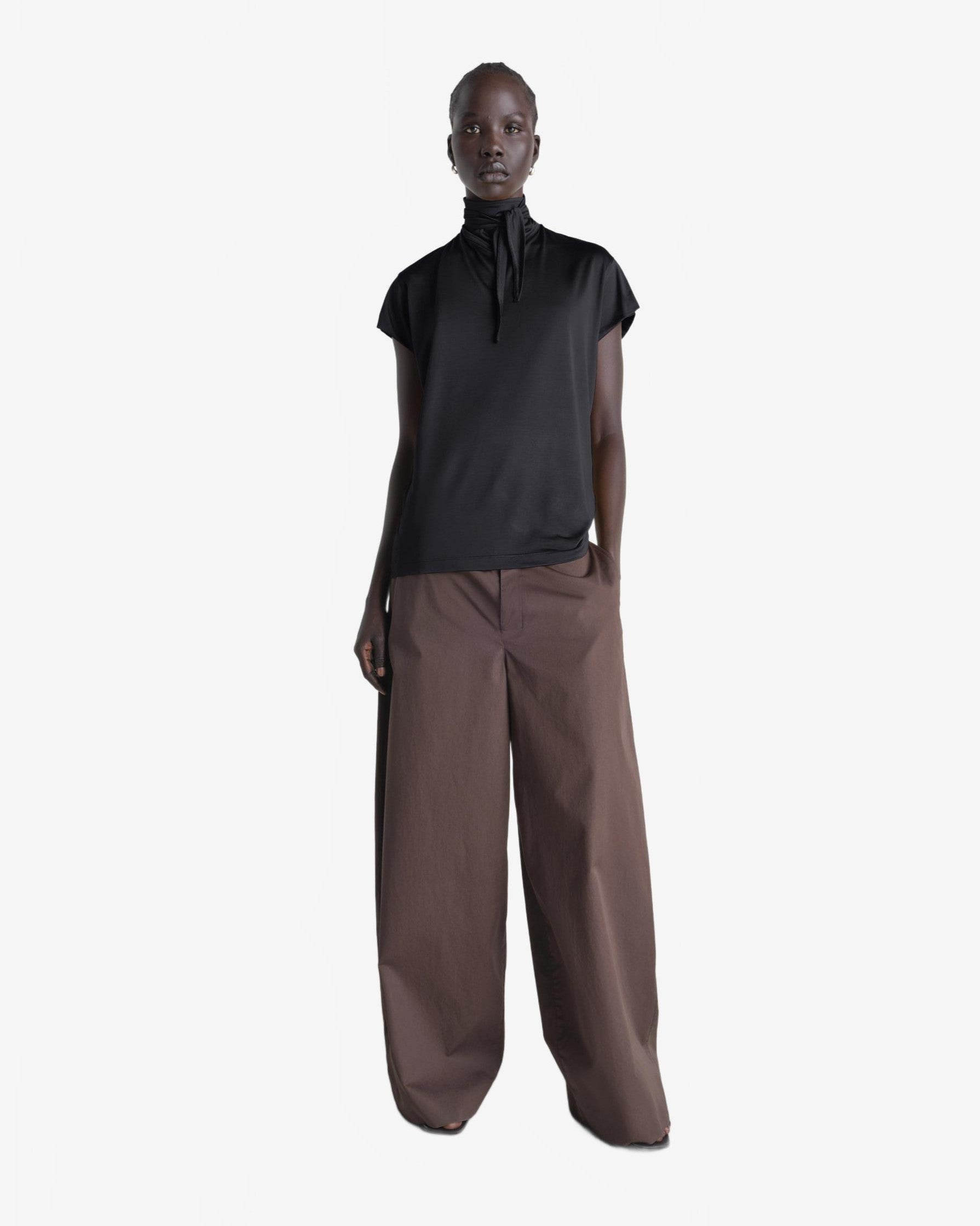 Short Sleeve Foulard Top - Lemaire - Urchin