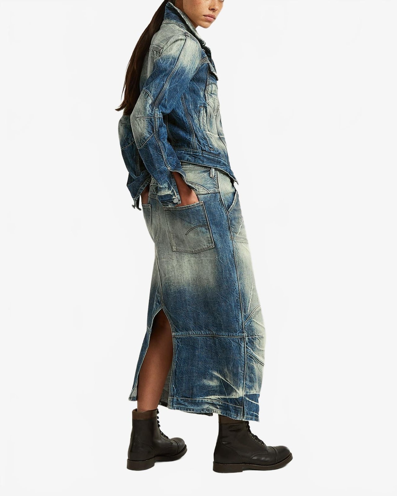 RR 3D Biker Skirt Wmn - G-Star - Bleu Fonce