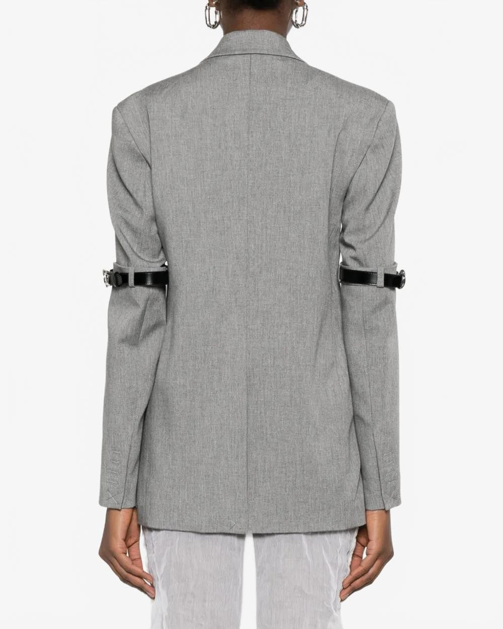Logo Belted Blazer - Coperni - Grey