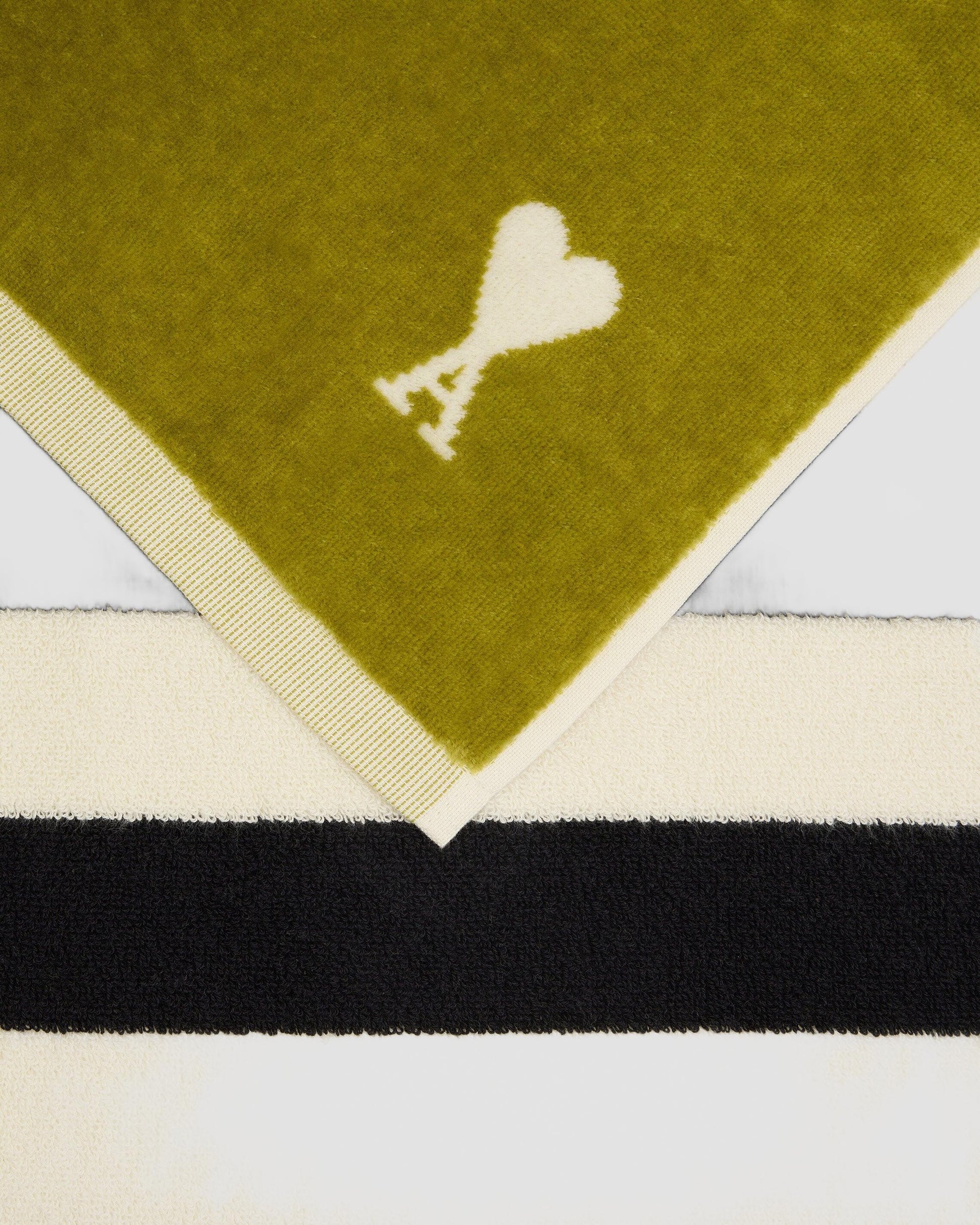 Serviette Ami De Coeur Rayures Fines - Ami - Match / Noir / Blanc Crème