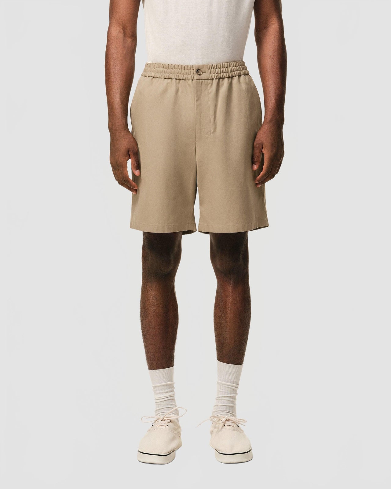 Short Taille Elastiquee Coeur Embosse - Ami - Beige Taupe