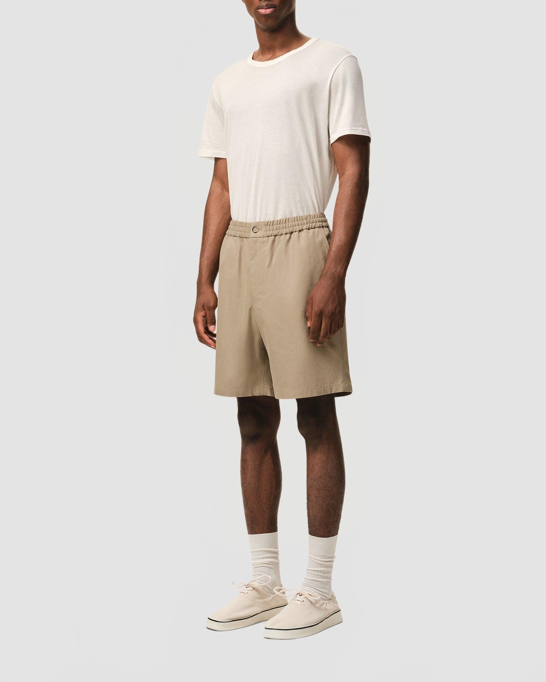 Short Taille Elastiquee Coeur Embosse - Ami - Beige Taupe