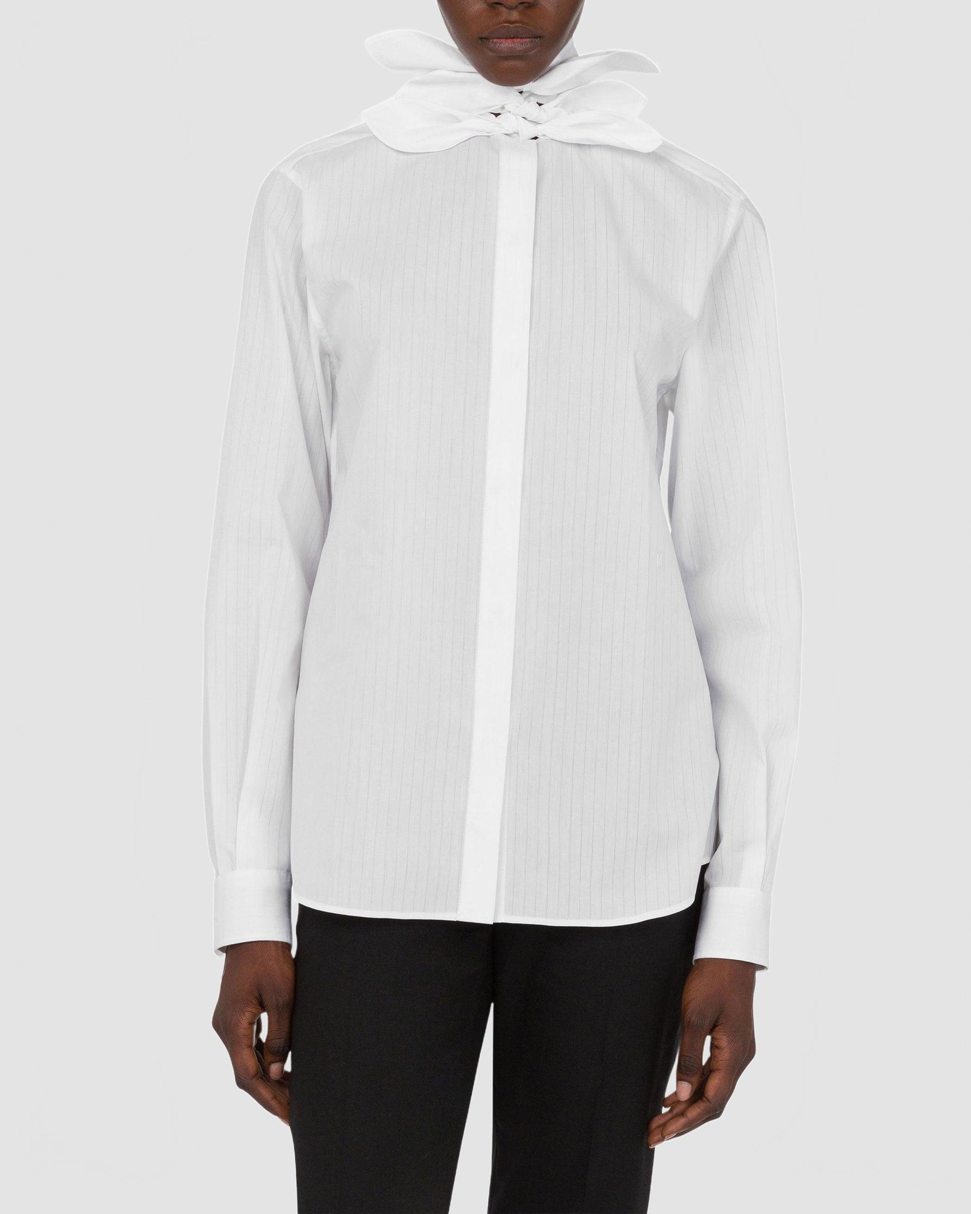 Chemise en popeline de coton jacquard