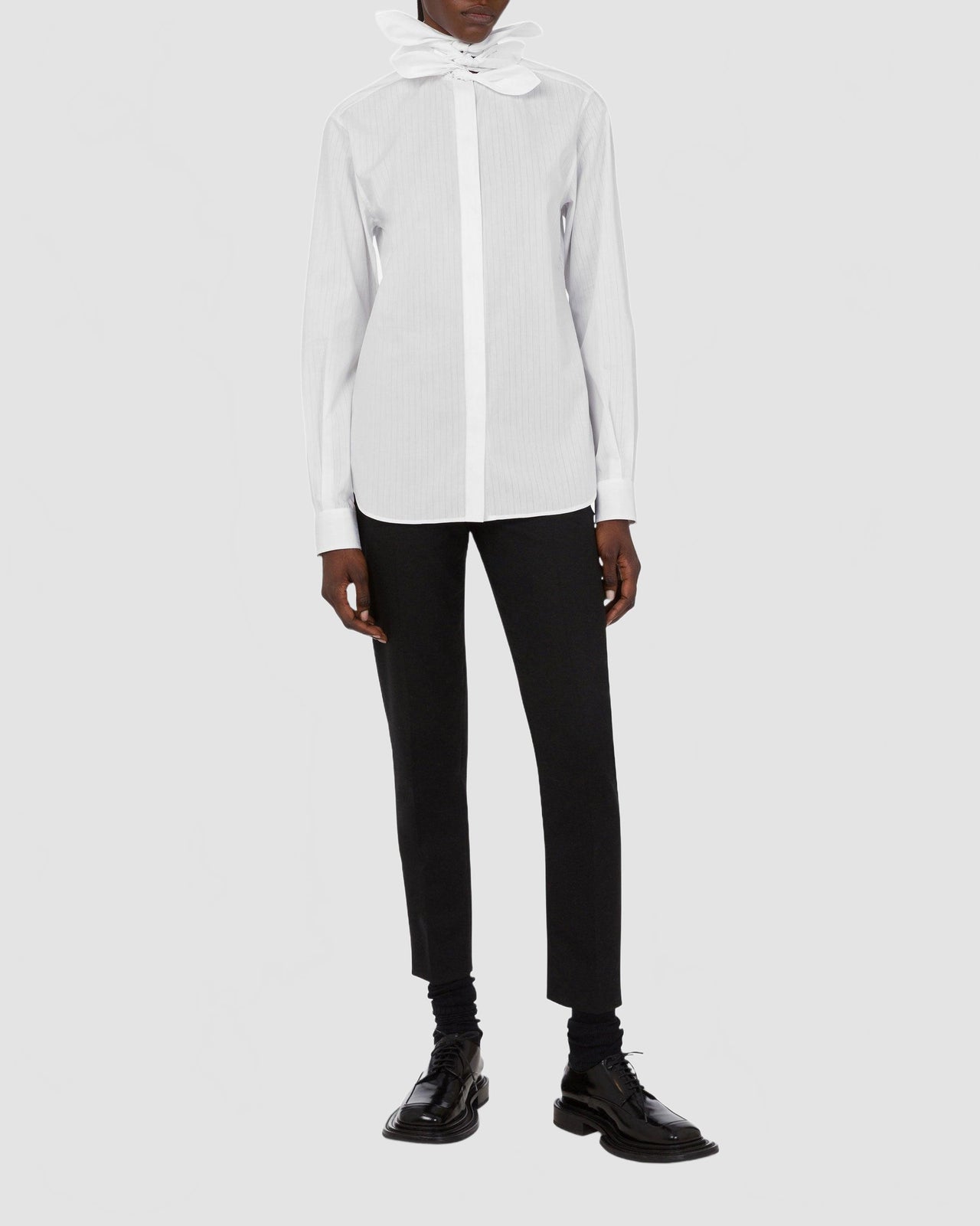 Chemise en popeline de coton jacquard