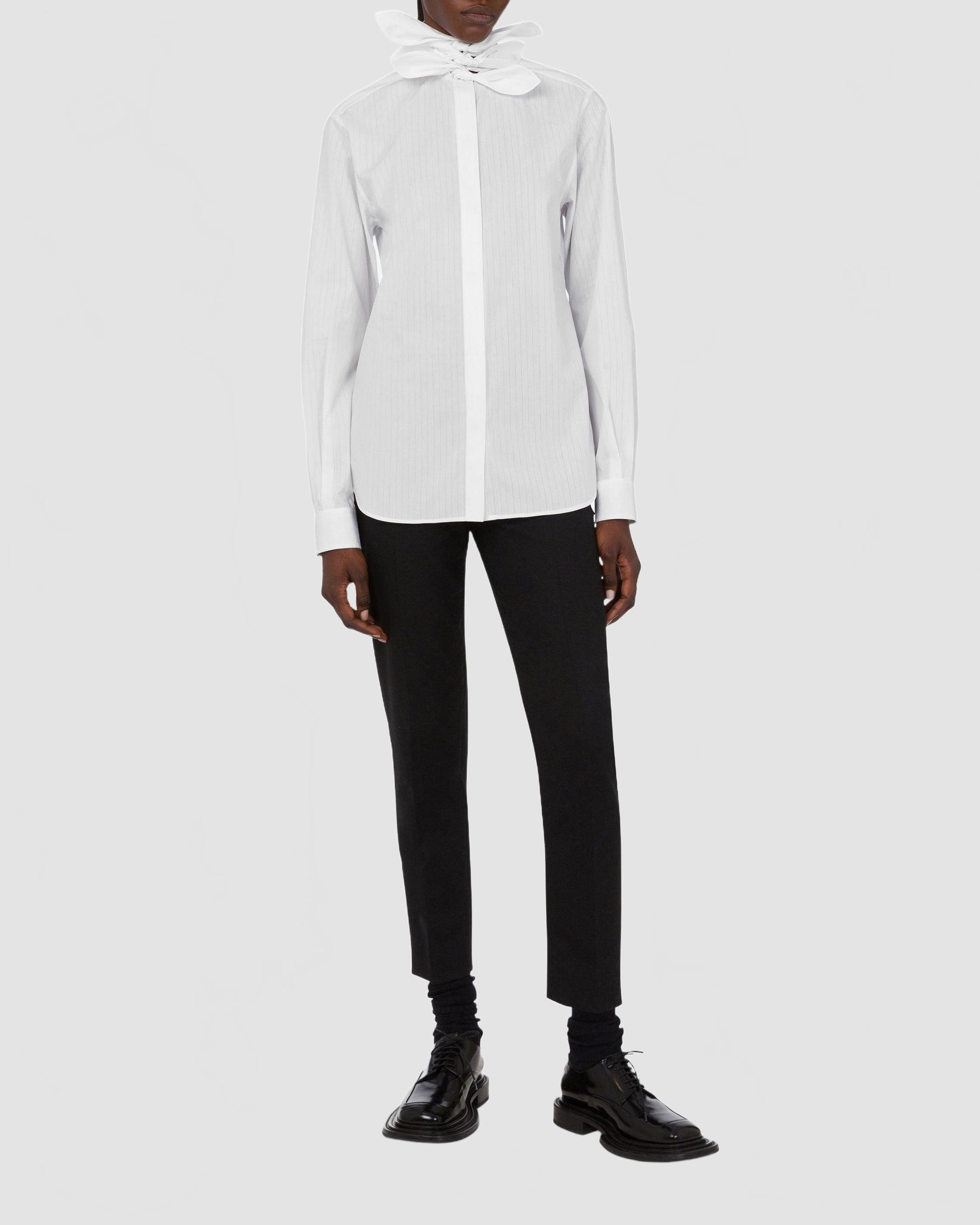 Chemise en popeline de coton jacquard