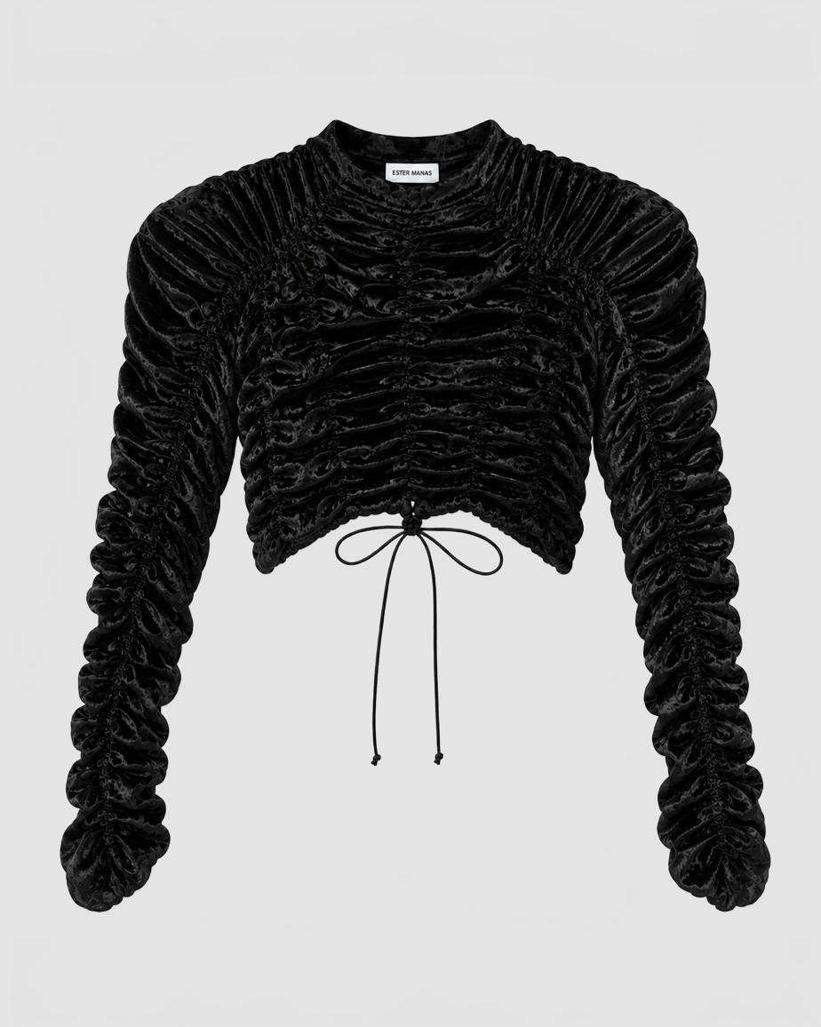 Ruched 20Crop 20Top 20  20Ester 20Manas 20  20Black 201
