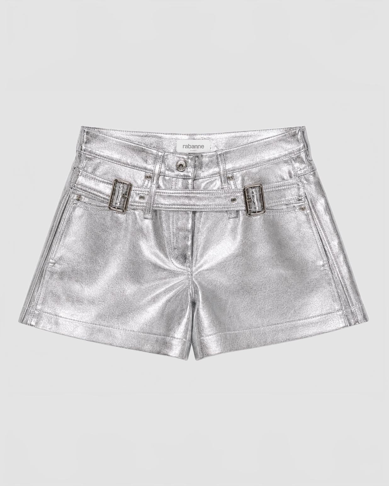 Short 20Lam C3 A9 20En 20Coton 20Enduit 20  20Rabanne 20  20Silver 201