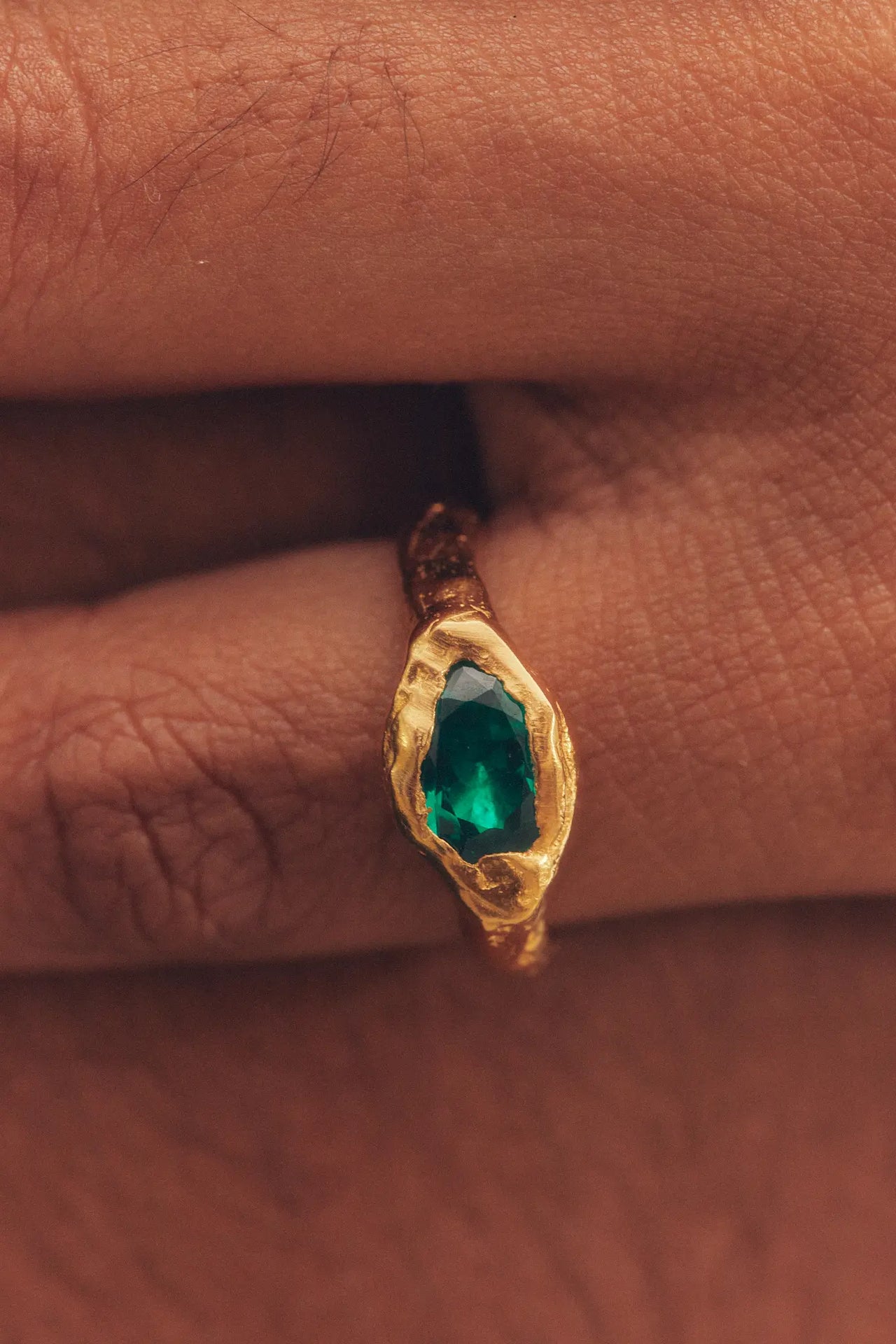 Simuero faro green gold ring 1
