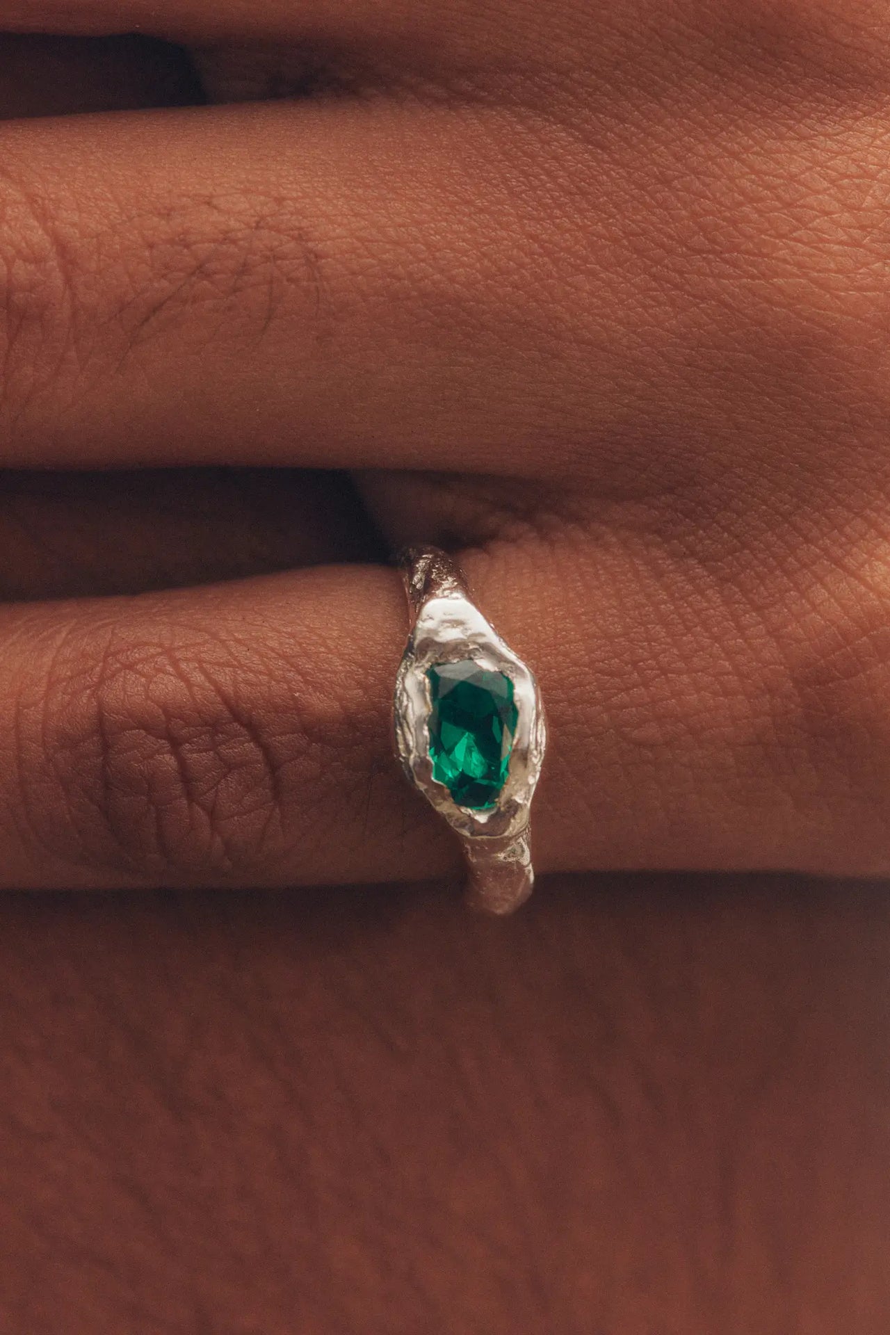 Simuero faro green silver ring 4