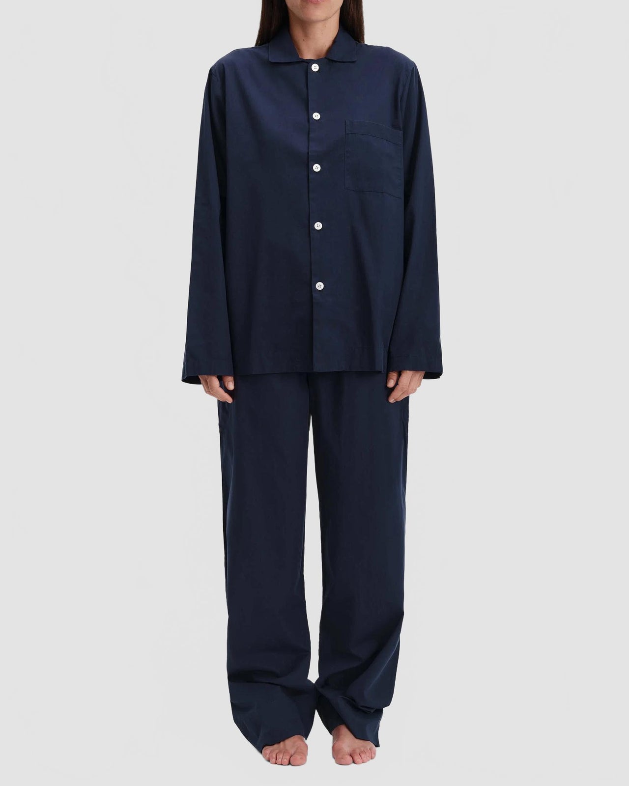 Tekla Poplin Sleepwear Hero True Navy female SWT TN 2