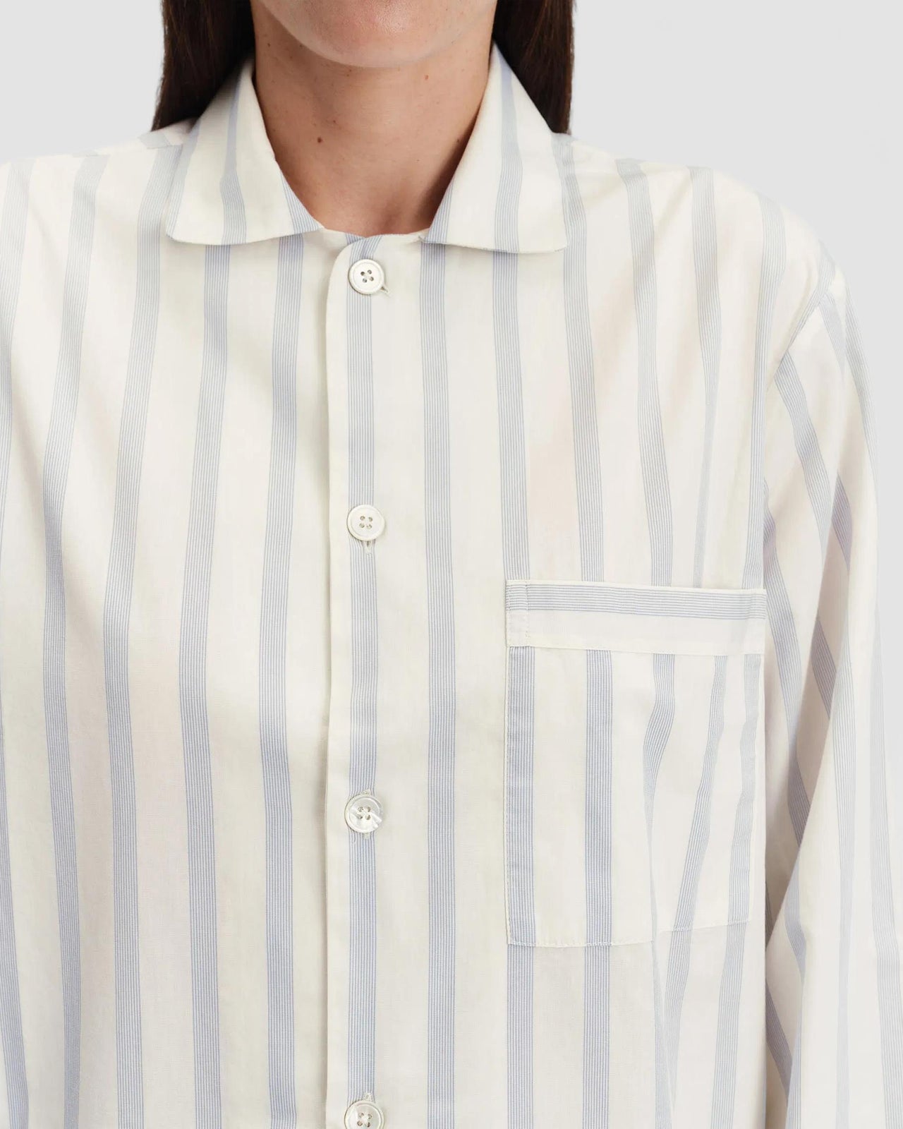 Tekla Poplin Sleepwear Shirt Needle Stripes female SWS NS 4