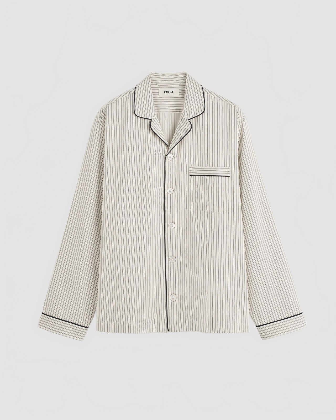Tekla Sateen Long sleeve shirt Brown Pin Stripes Male 5