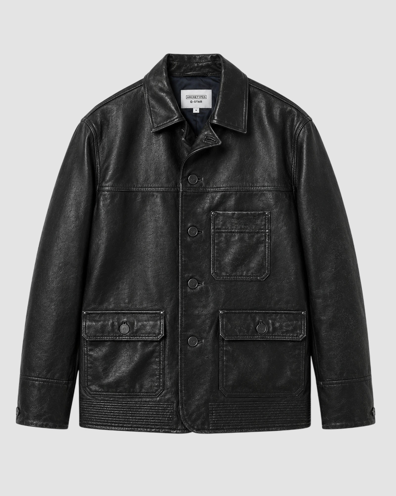 a leather chore jacket   g star x raw research   dk black 2