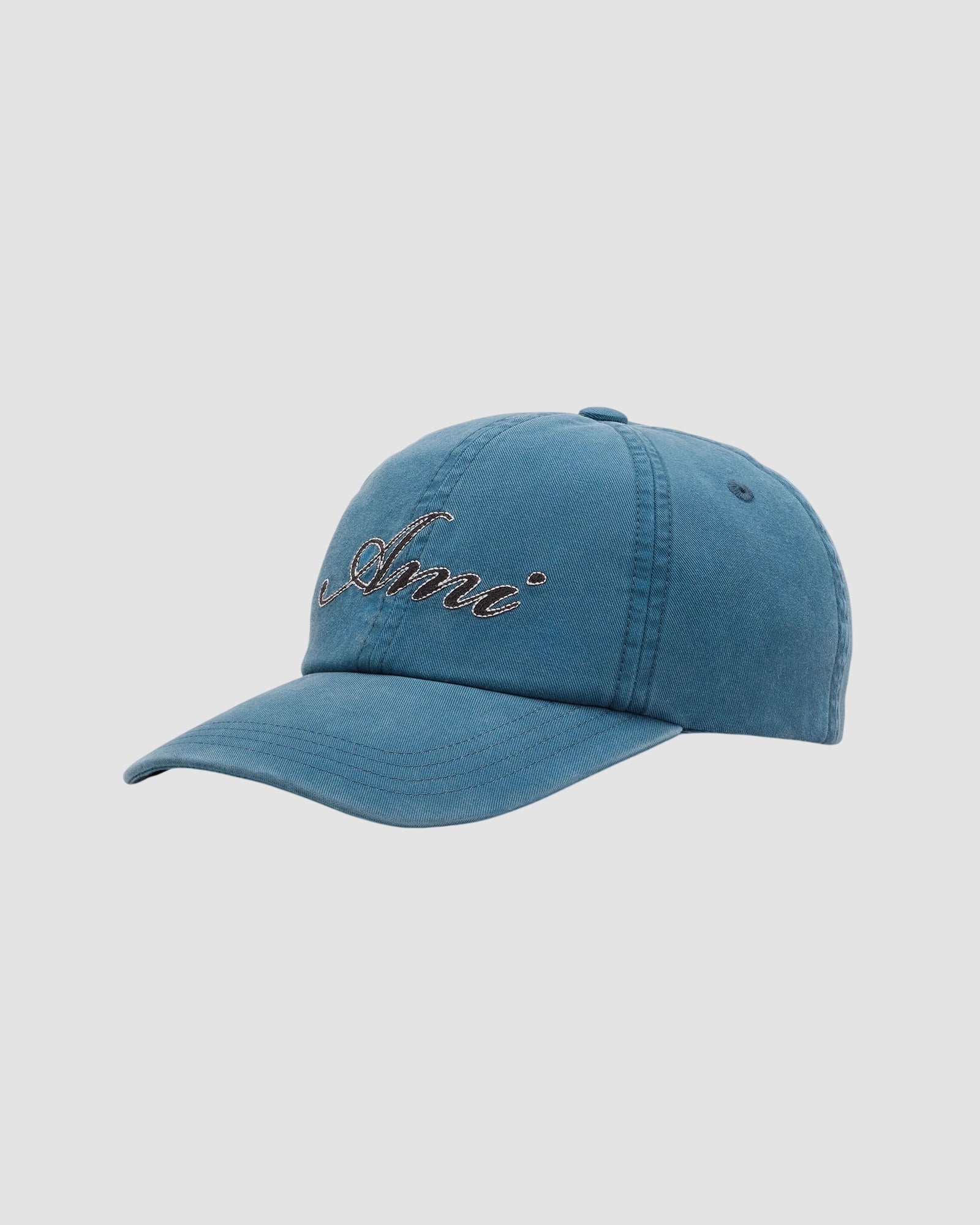 ami paris embroidery cap   royal blue washed 1