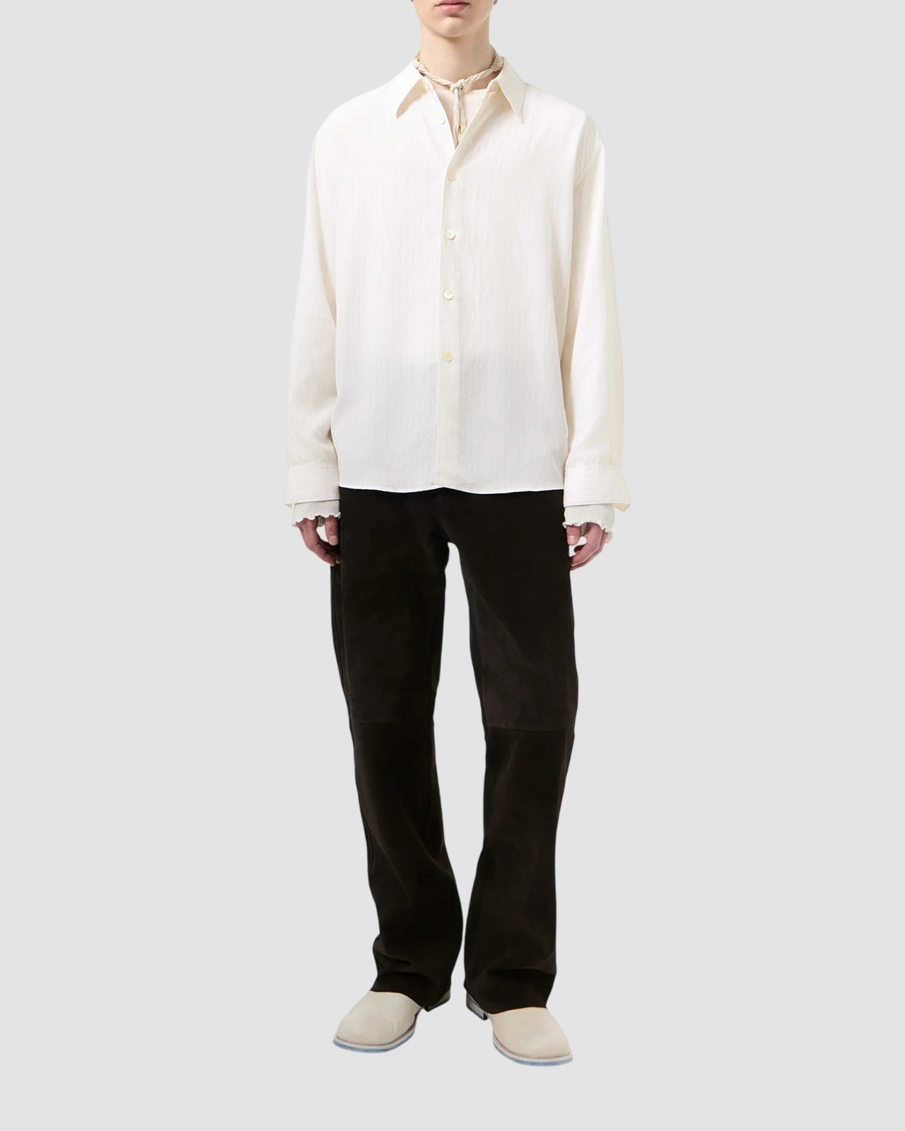 beyond shirt   our legacy   cream stripe ceremony viscose 1