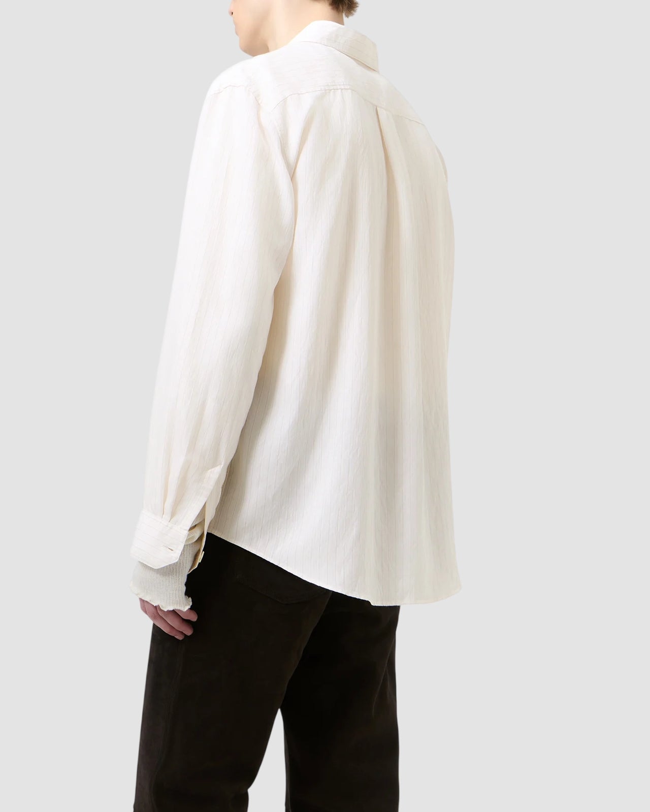 beyond shirt   our legacy   cream stripe ceremony viscose 3