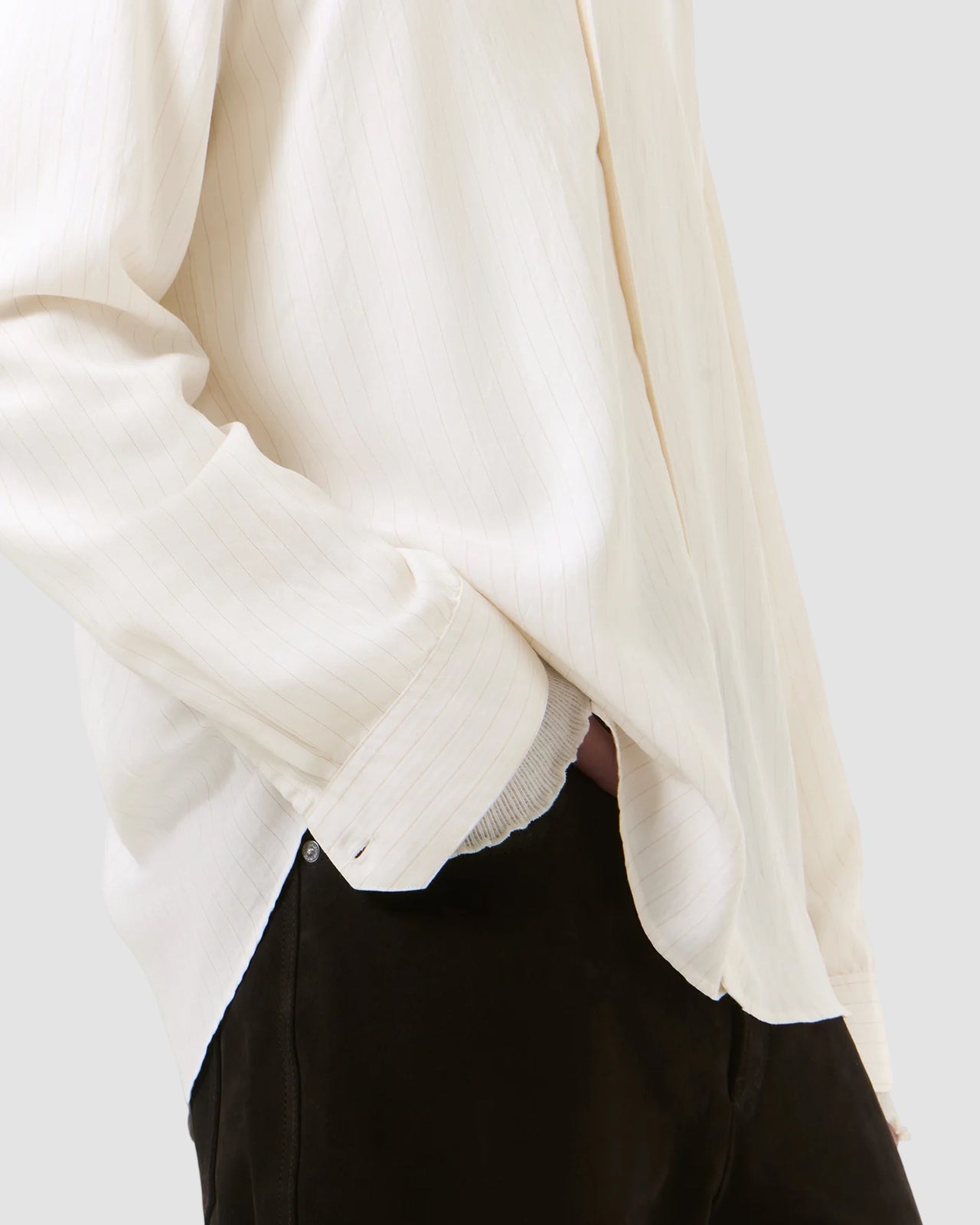 beyond shirt   our legacy   cream stripe ceremony viscose 4