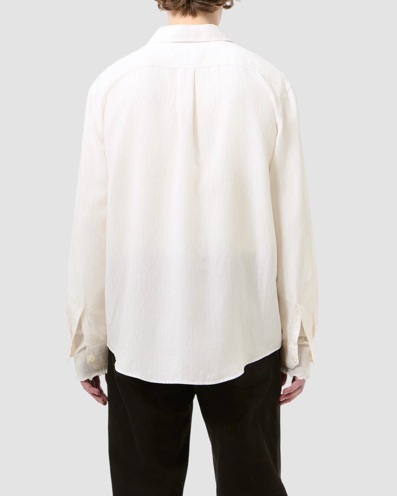 beyond shirt   our legacy   cream stripe ceremony viscose 5