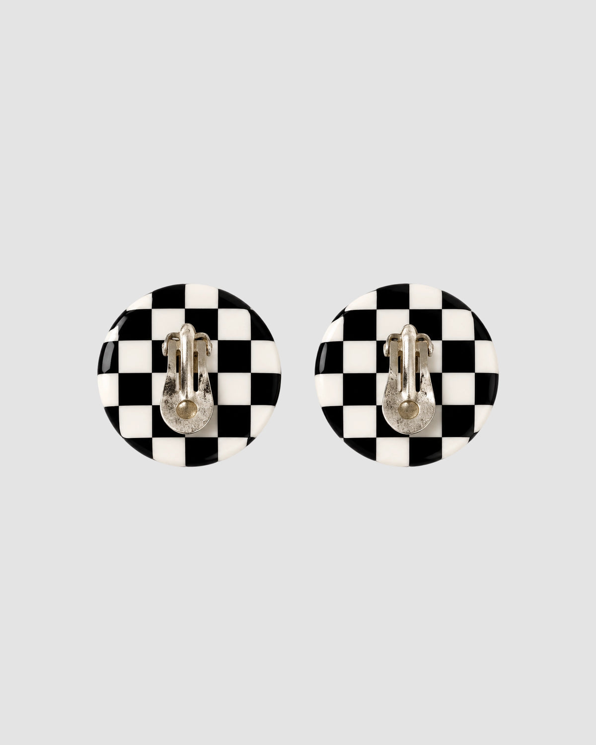 boucle d oreilles damier   black white 2