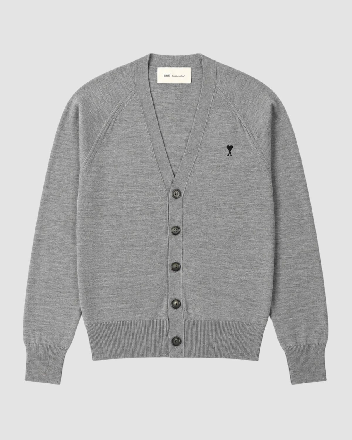 cardigan avec ami de coeur contraste   ami   gris chine noir 1
