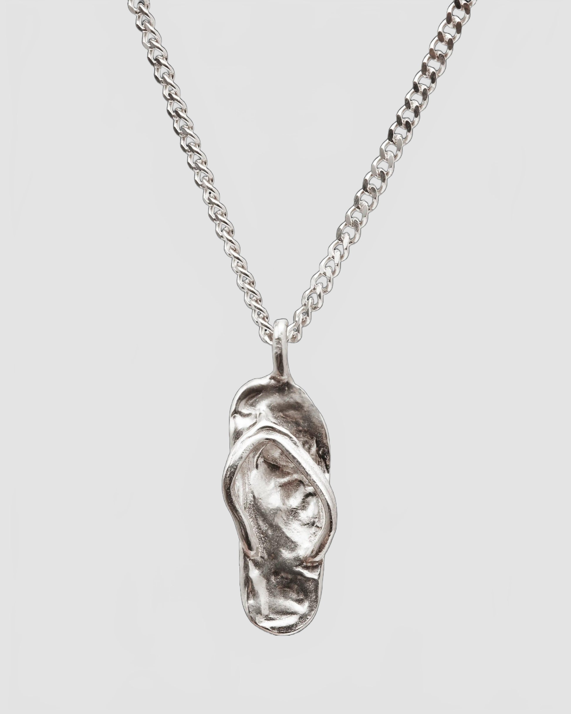 chancla necklace silver 1