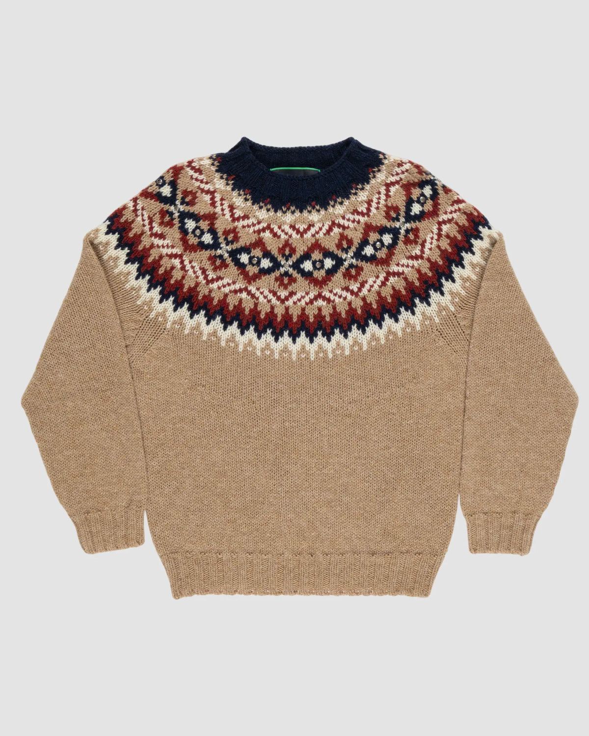 chunky fairisle sweater   la fetiche   beige 1