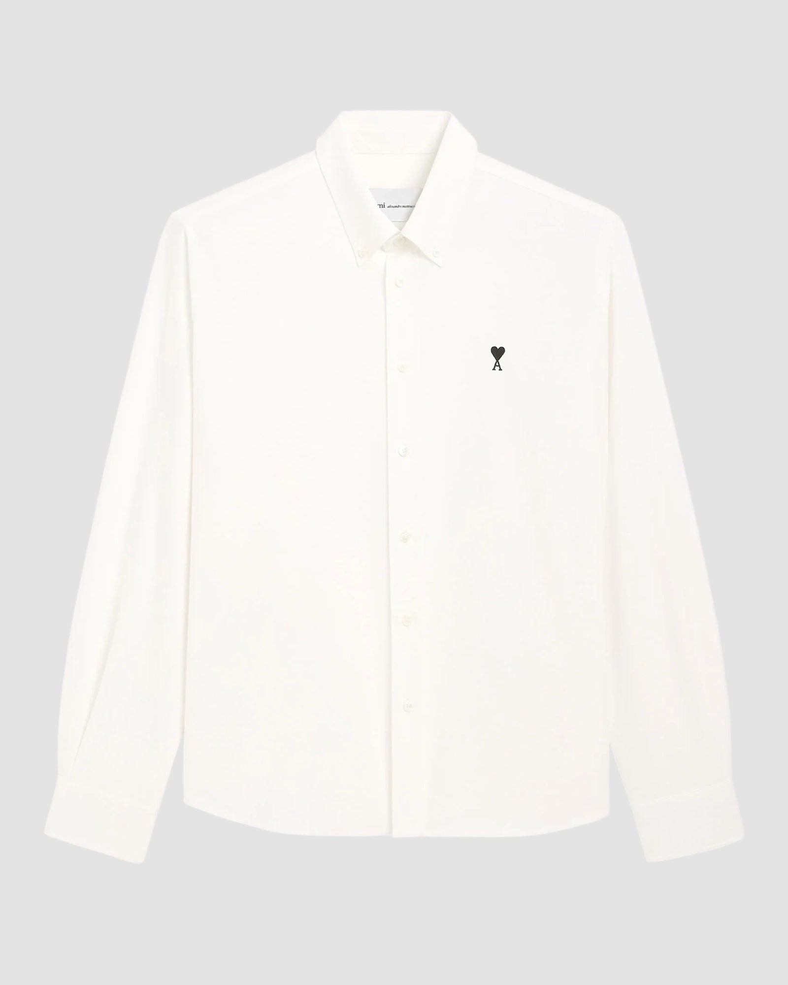 contrasted ami de coeur button down collar classic fit shirt   ami   natural white 1
