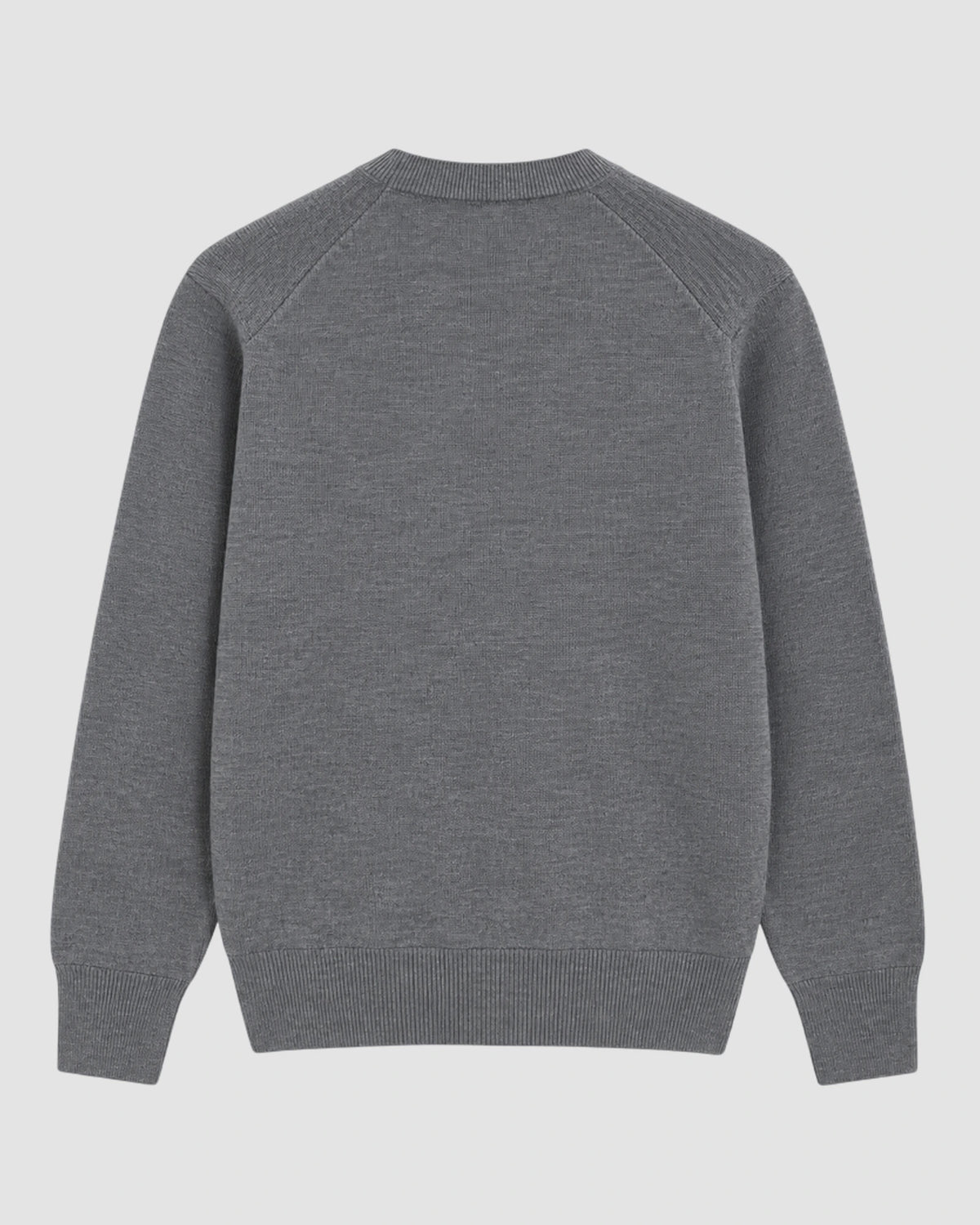 crewneck sweater with ami de coeur   heather ash grey black 2