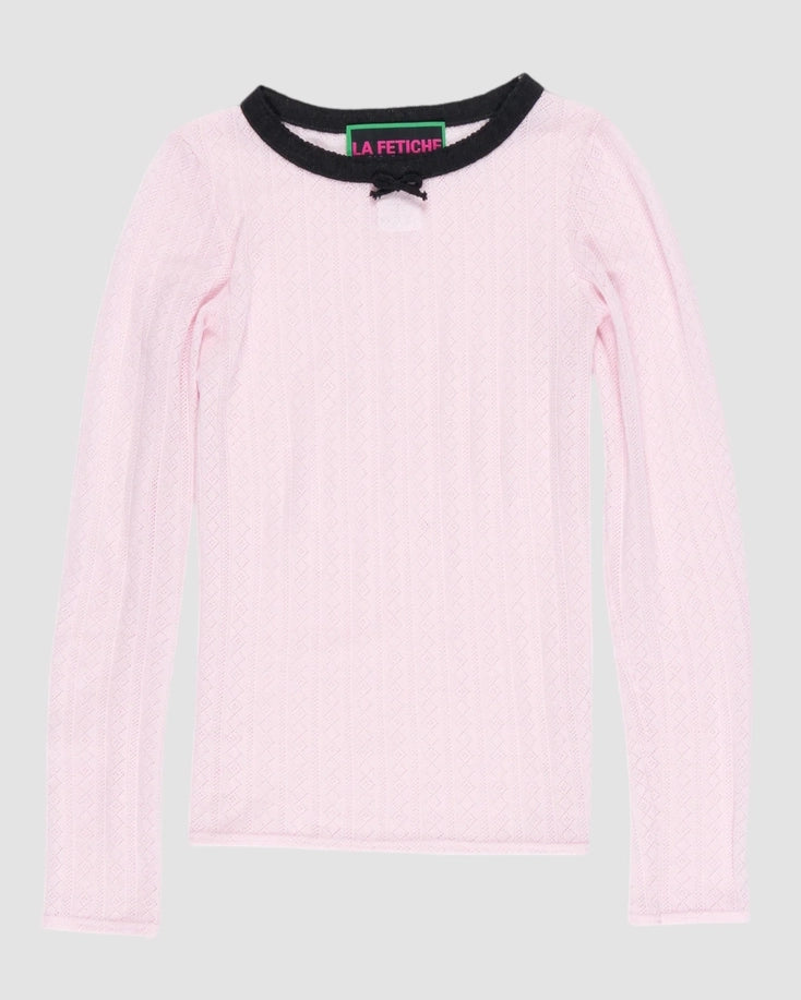 fine weight pointelle top   la fetiche   pale pink 1