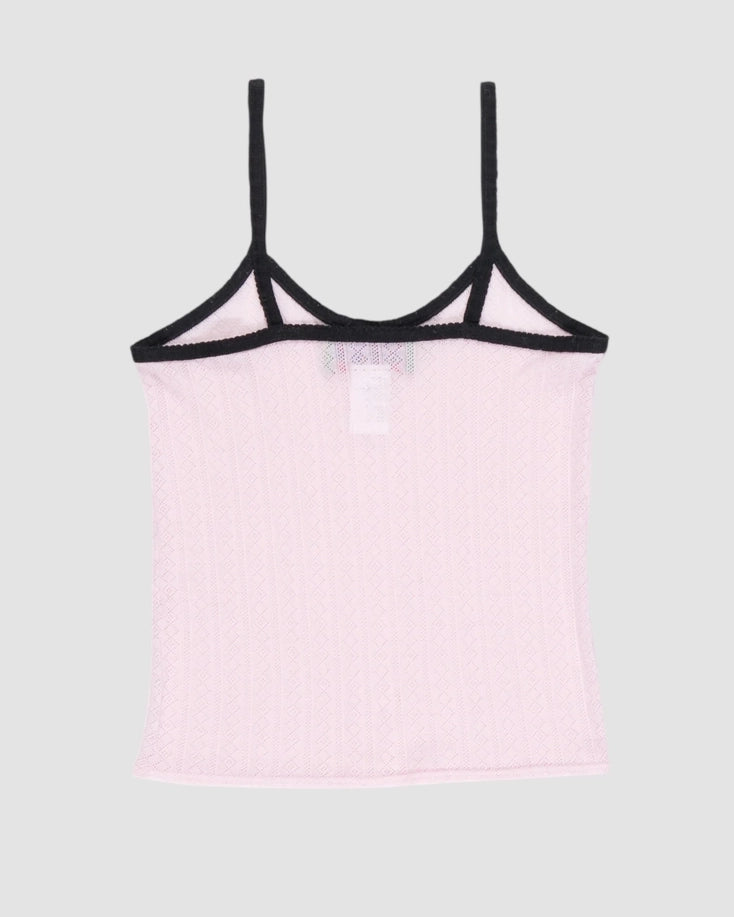 fine weight pointelle vest top   la fetiche   pale pink 1