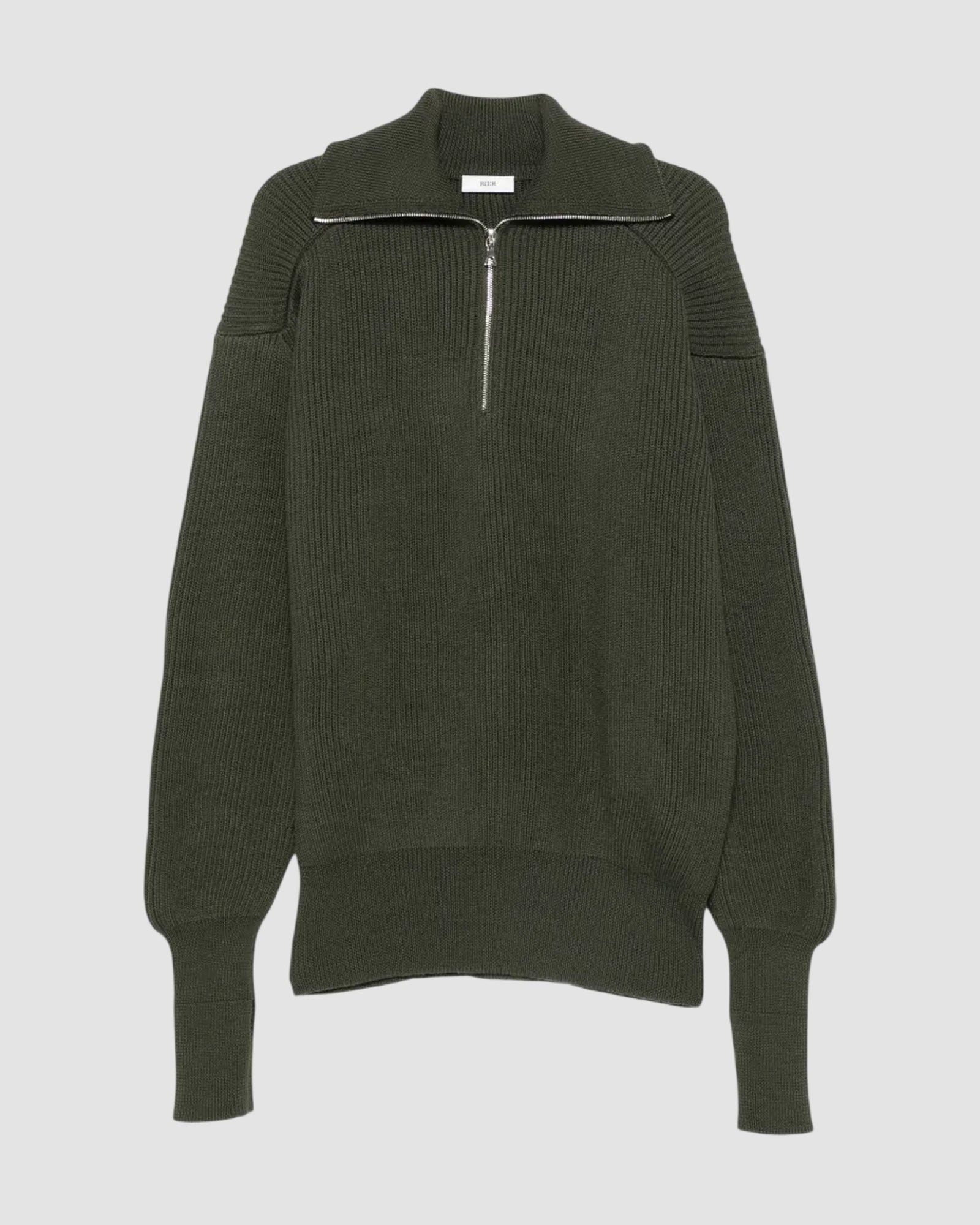 fisherman rib forest knit   halfzip utility   rier   forest knit 1