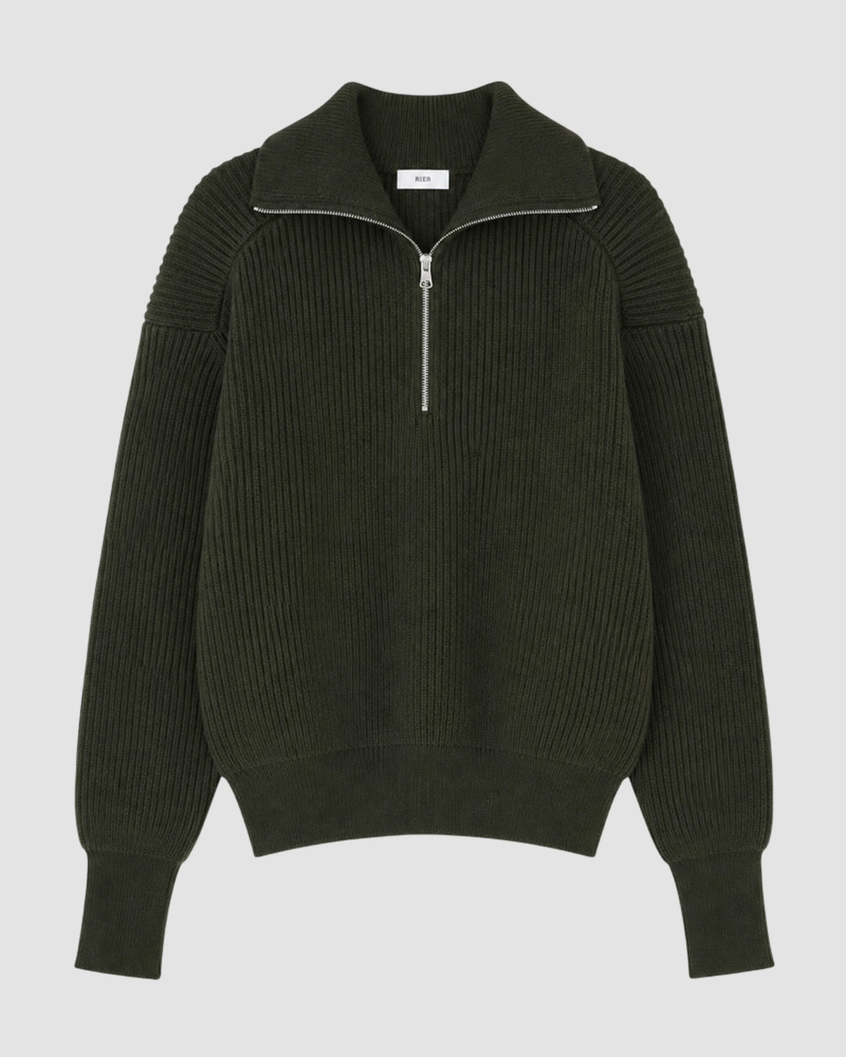 fisherman rib forest knit   halfzip utility   rier   forest knit 2