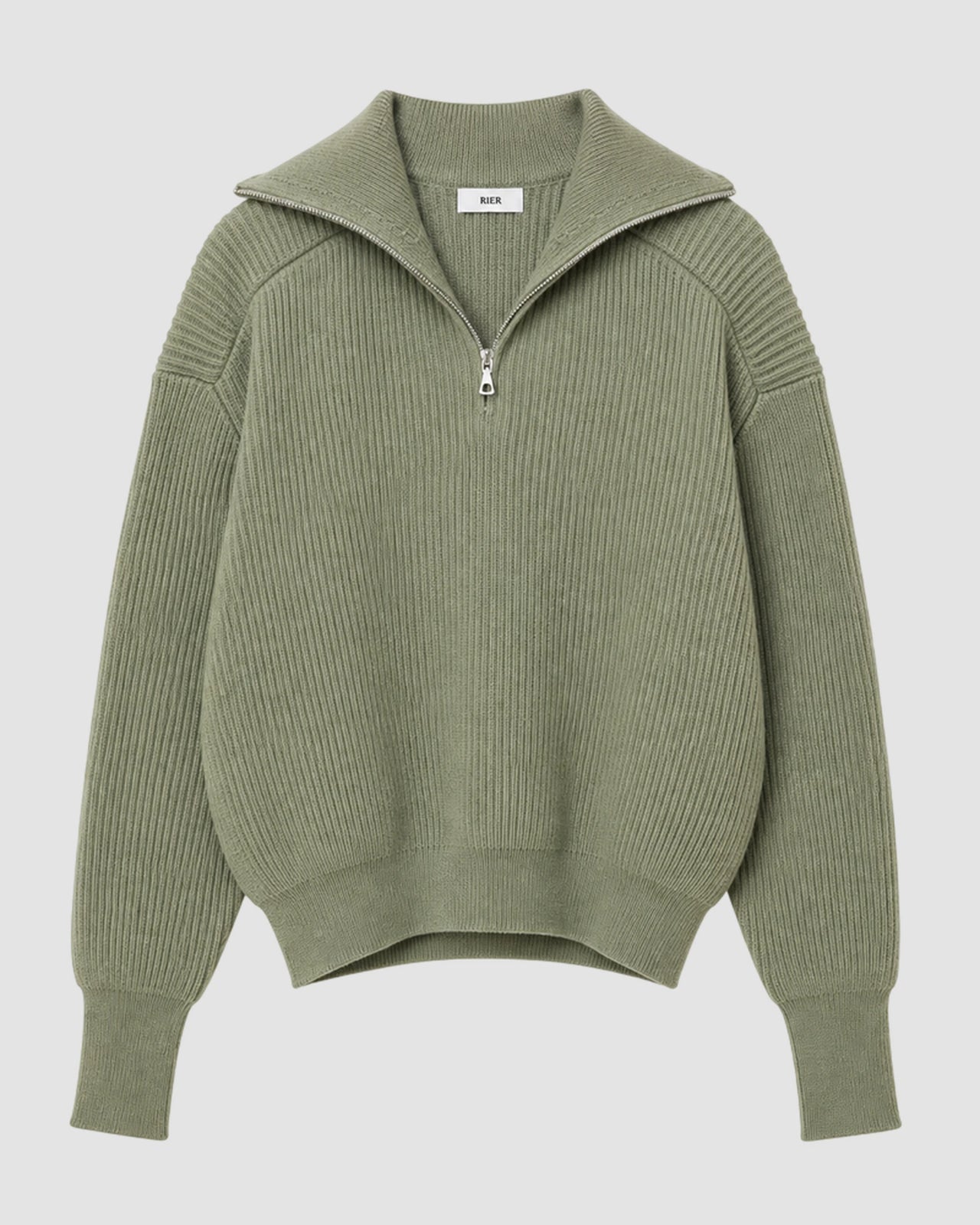 fisherman rib sauge knit   halfzip utility 2