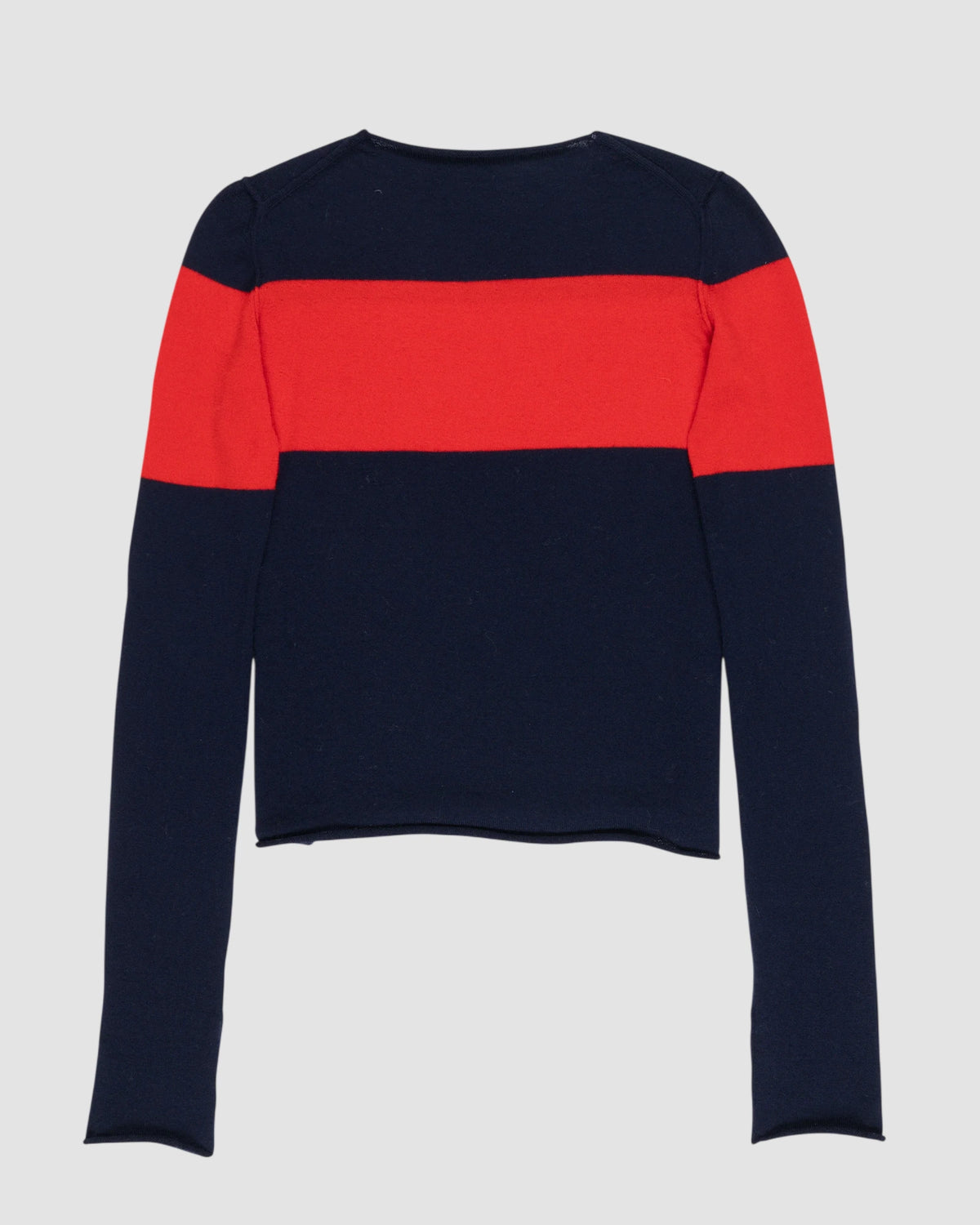 fitted fineweight sweater   la fetiche   navy red 3